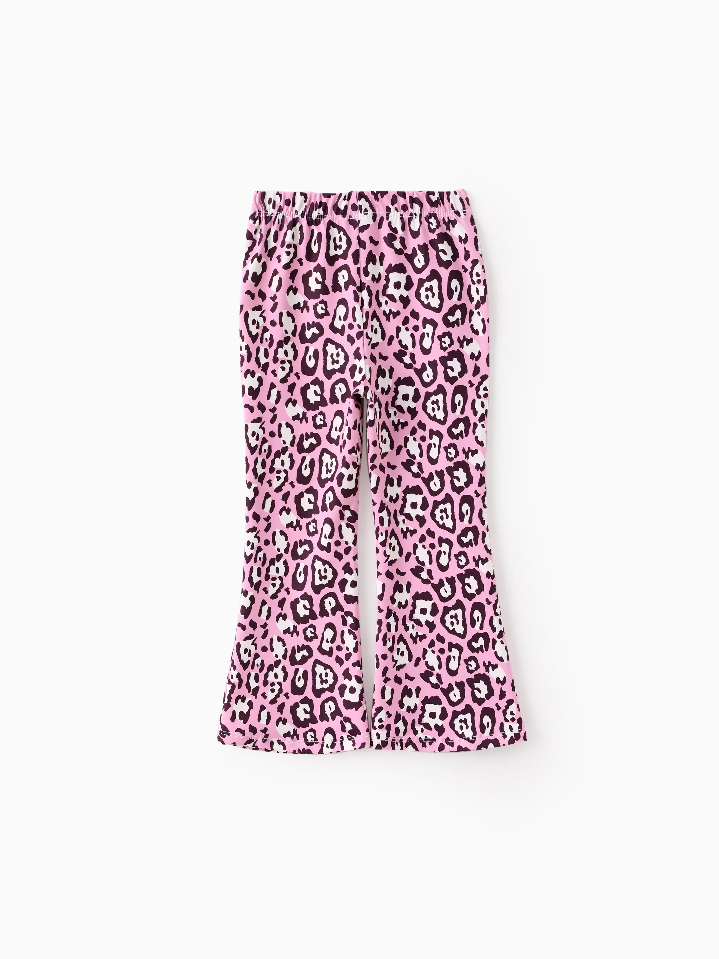 Disney Mickey and Friends Toddler/Kids Girl 2pcs Minnie/Daisy Girl Tie Longsleeves Top and Leopard Print Flared Pants Set Pink - Image 5