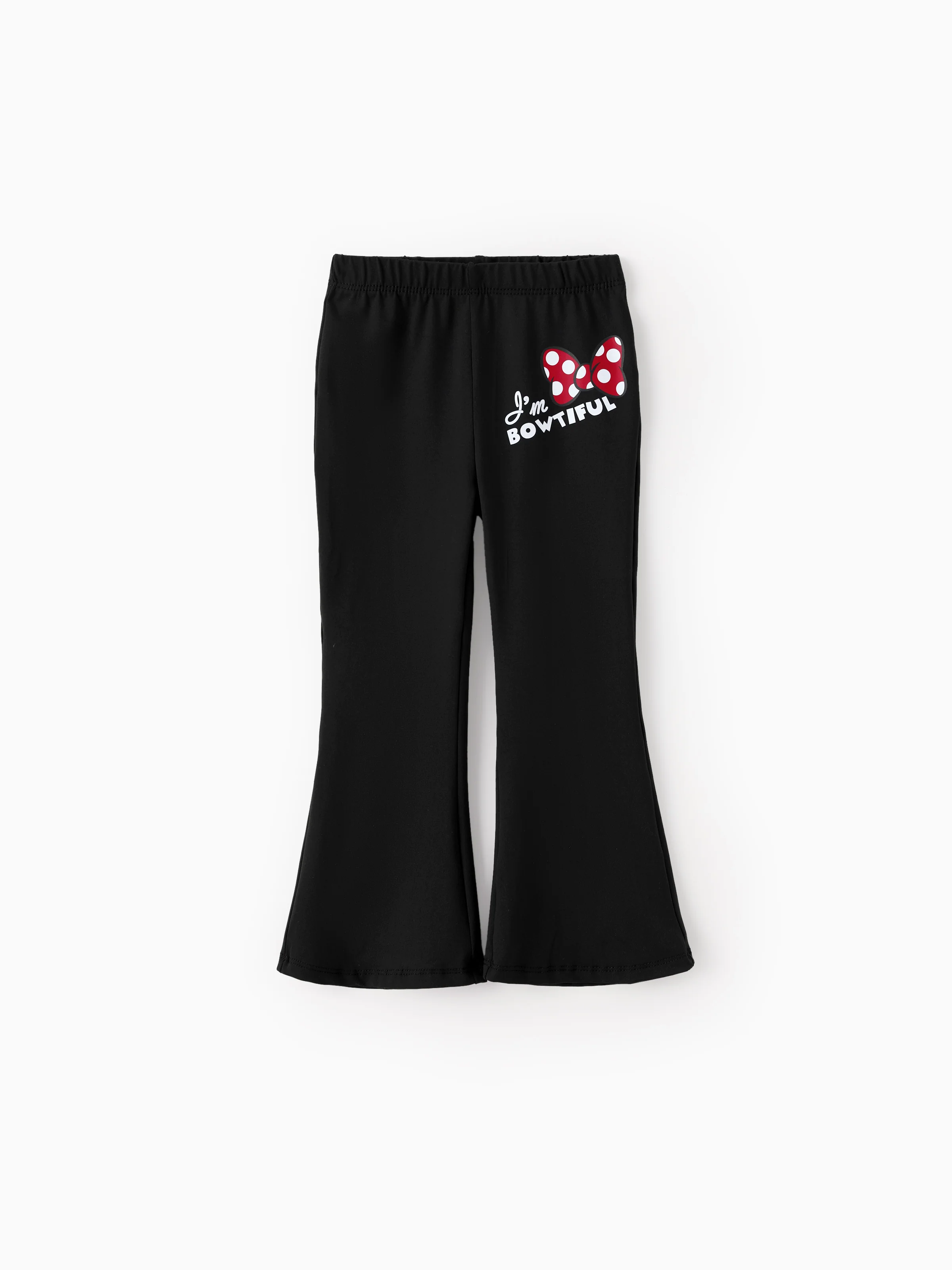 Disney Mickey and Friends Toddler/Kids Girl 2pcs Minnie Tie Longsleeves Top and Leopard Print Flared Pants Set Red - Image 5