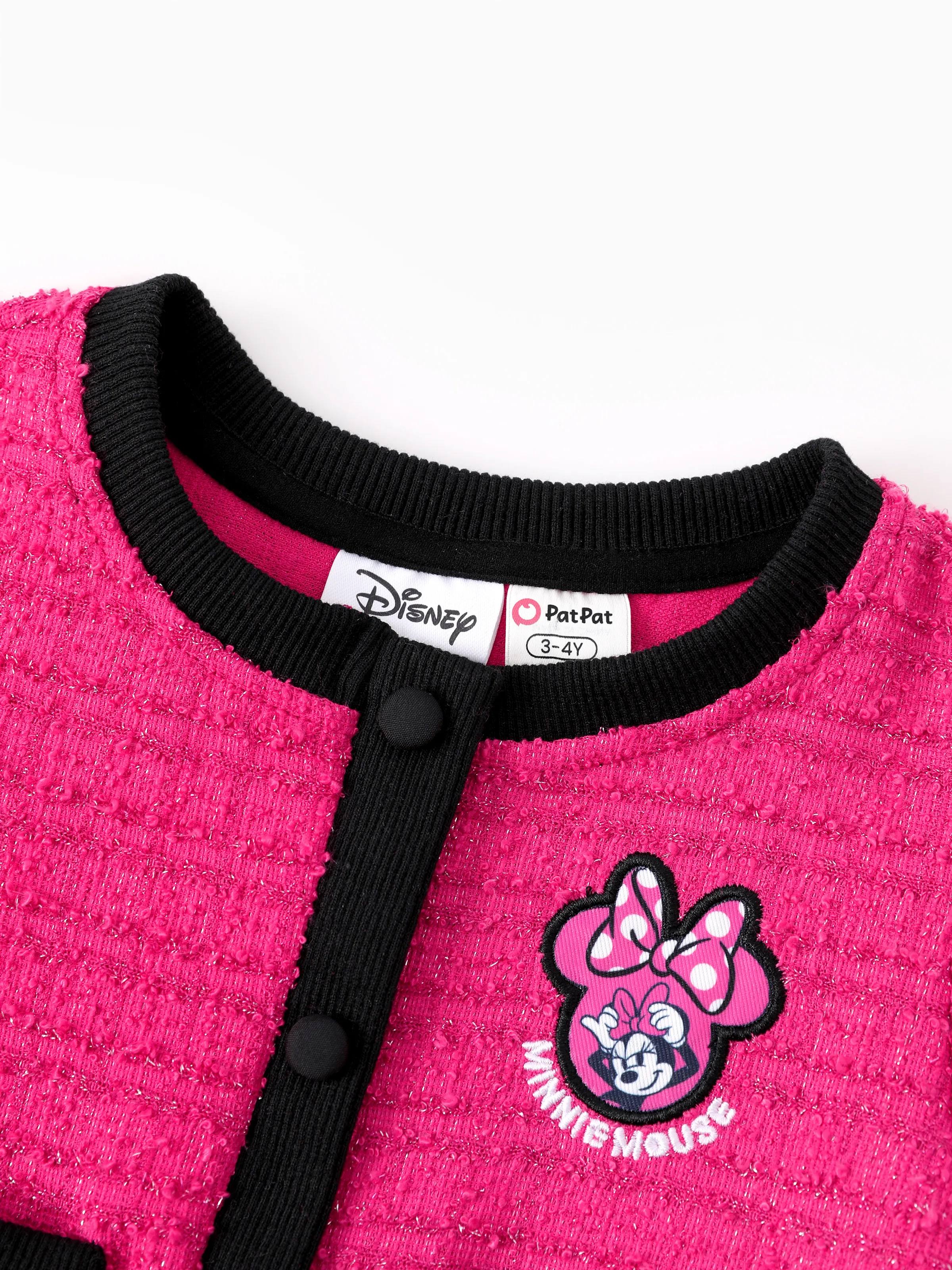 Disney Mickey and Friends Toddler/Kids Girl Minnie Mouse Embroidery Patch Pockets Dress Hot Pink - Image 3