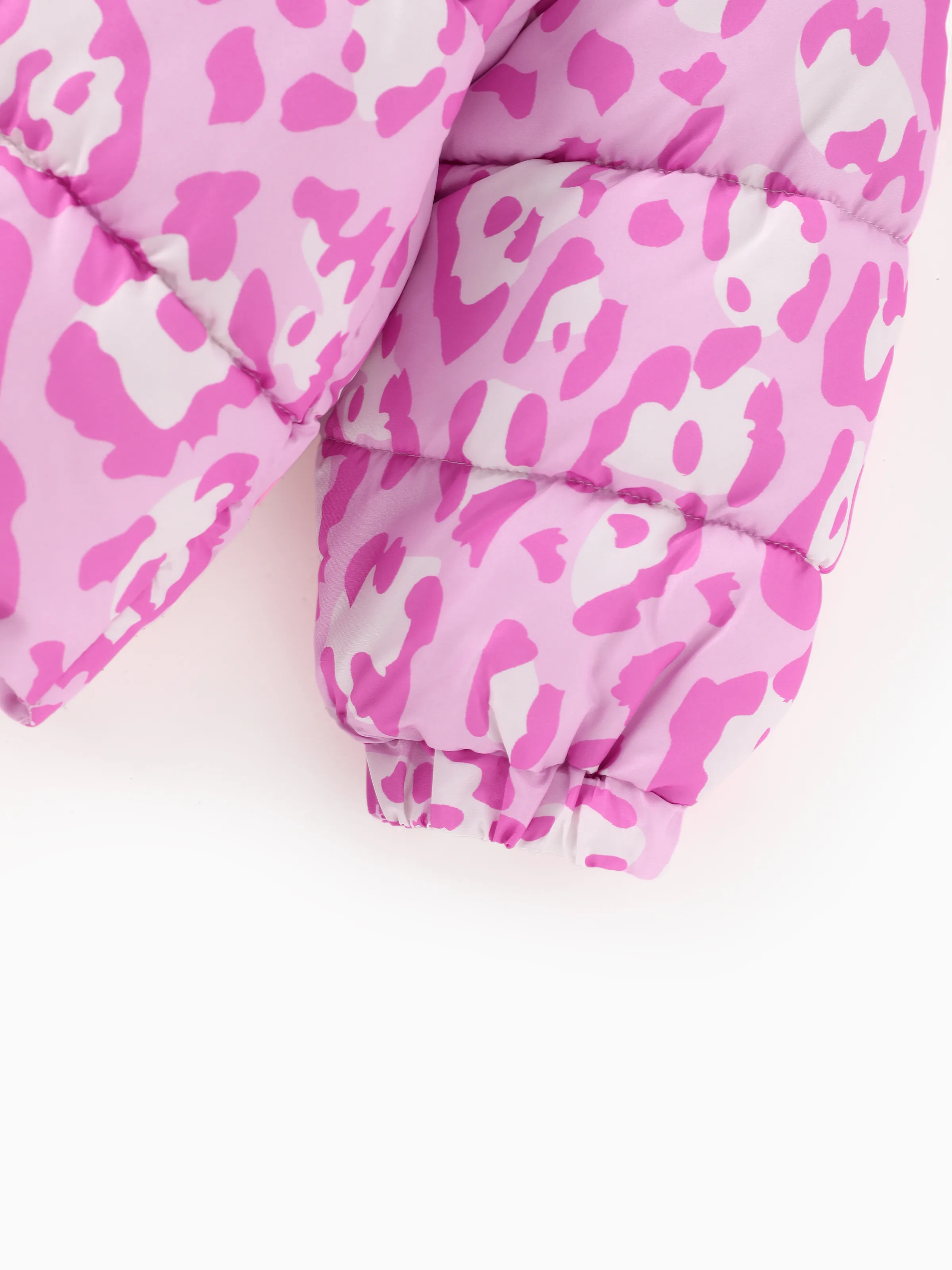 Disney Mickey and Friends Toddler/Kids Girl Minnie Mouse Leopard Print Polyester Fabric Hooded Puffer Jacket Pink - Image 7