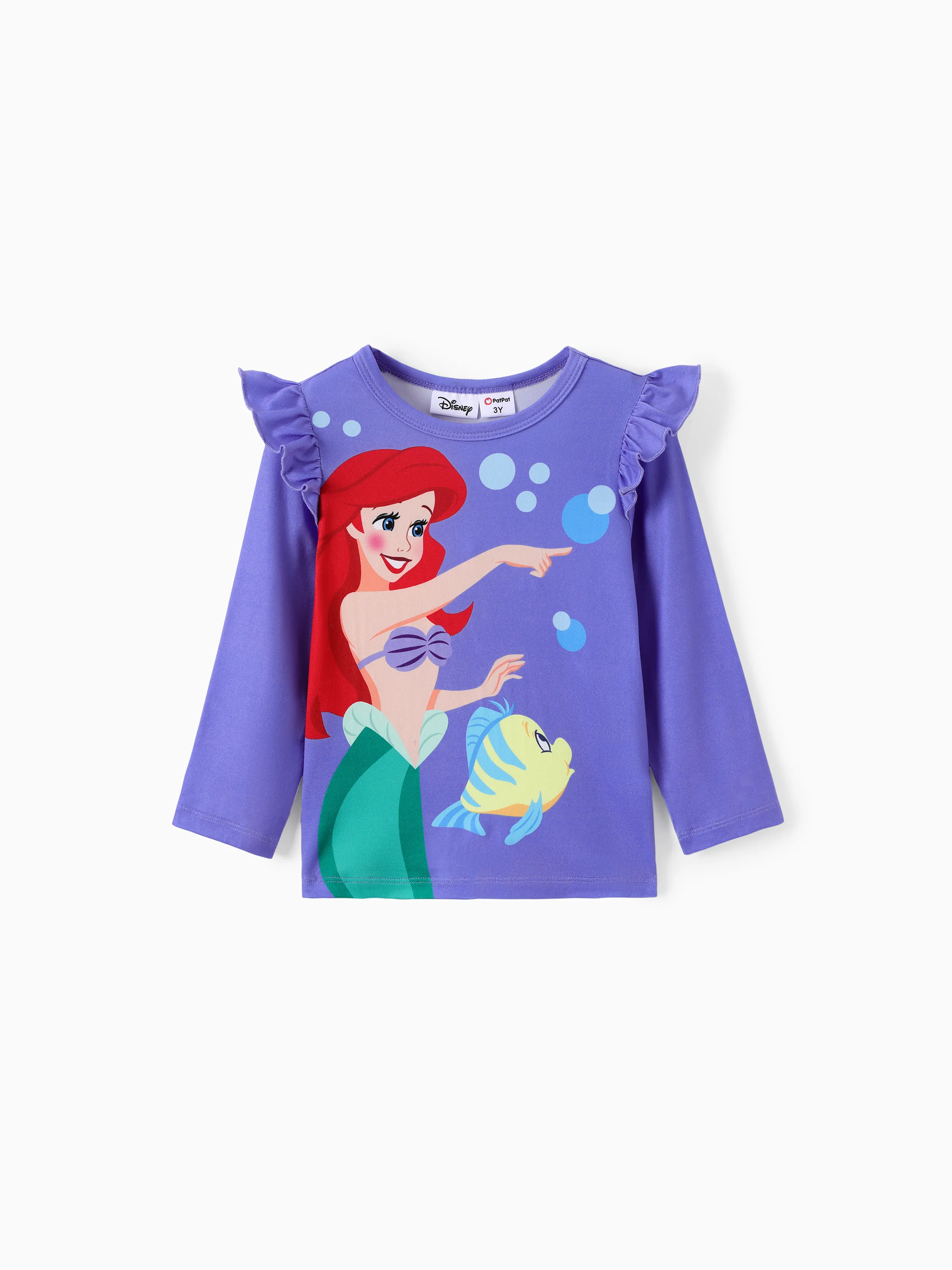 Disney Princess Baby Girl 2pcs Ariel Print Top and Leggings Set Purple - Image 3