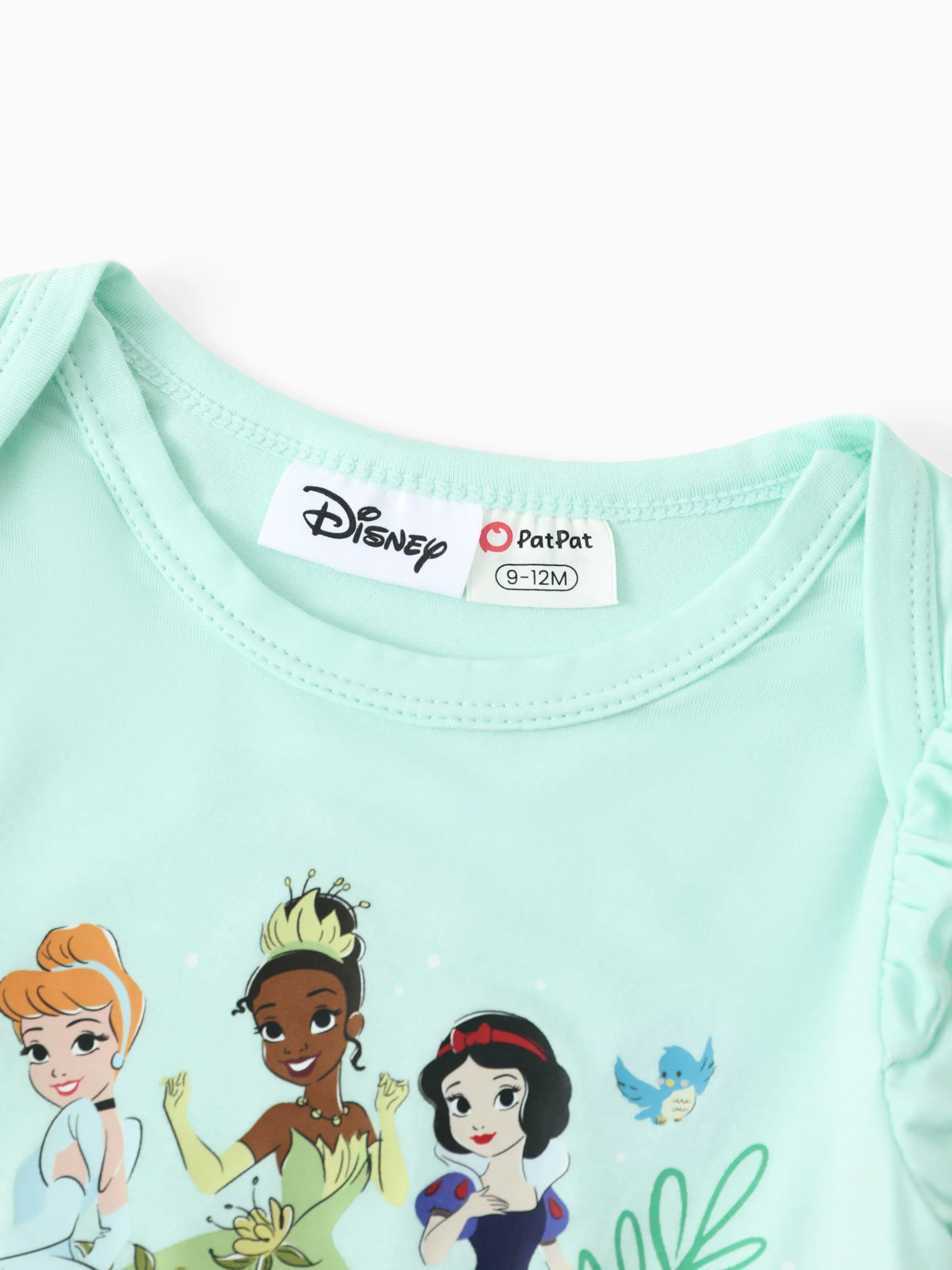 Disney Princess Baby Girl 2pcs Tiana/Cinderella/Snow White Bamboo Ruffle Sleeves Top and Leggings Set Green - Image 8