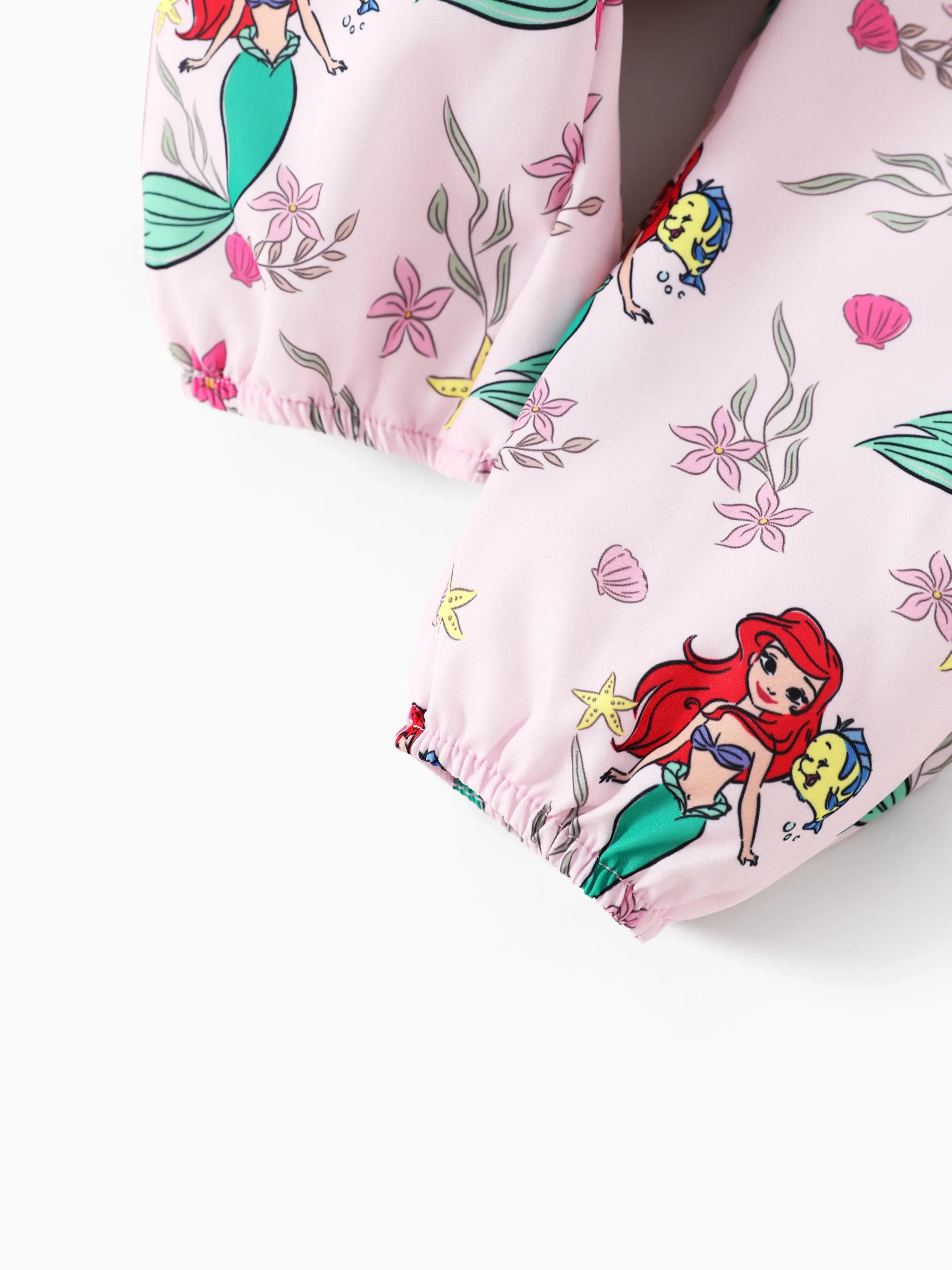Disney Princess Baby Girl Ariel 3pcs Ruffle Romper and Pants with Headband Set Hot Pink - Image 5