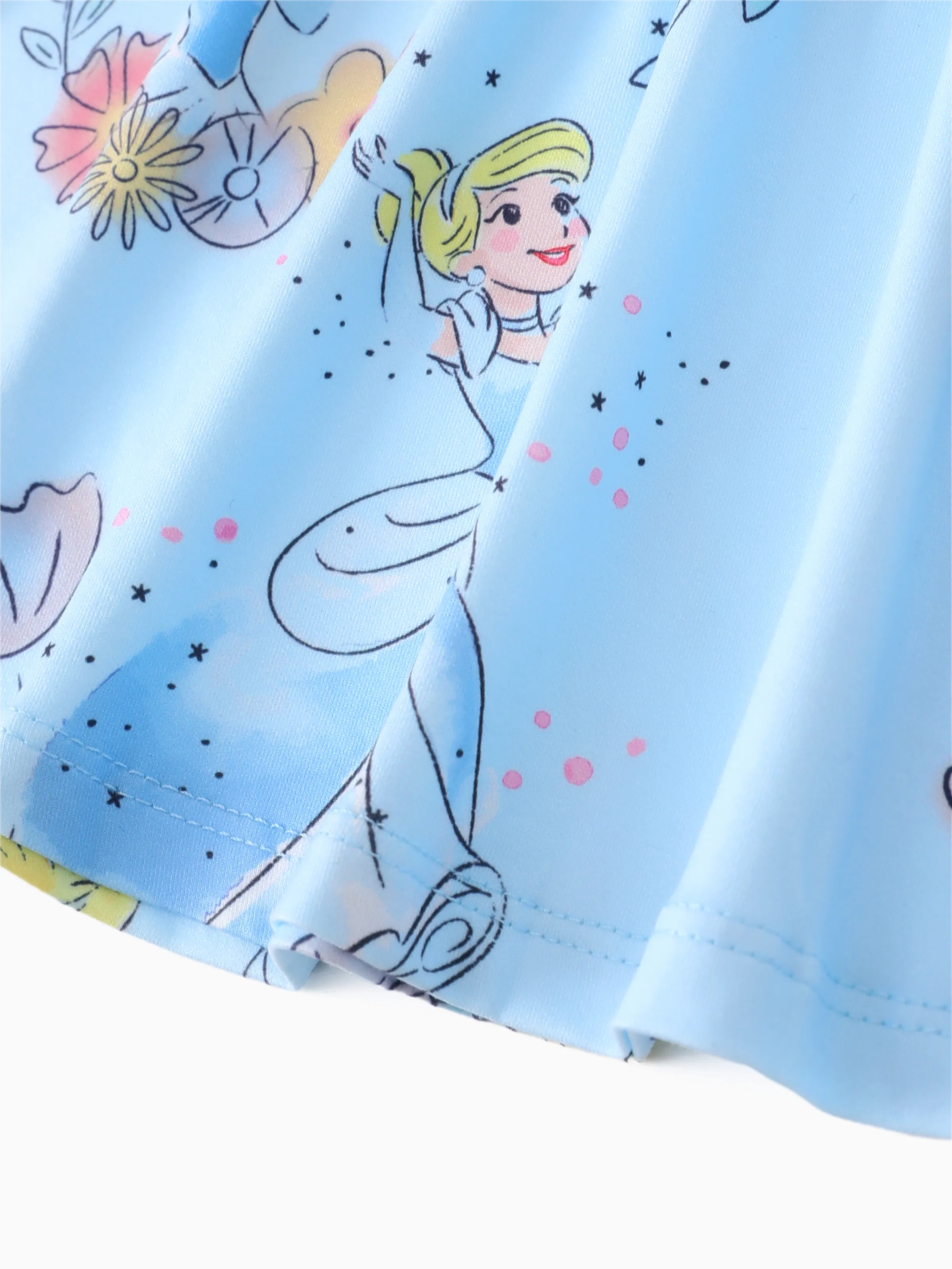 Disney Princess Baby Girl Cinderella Print Ruffled Dress Blue - Image 4