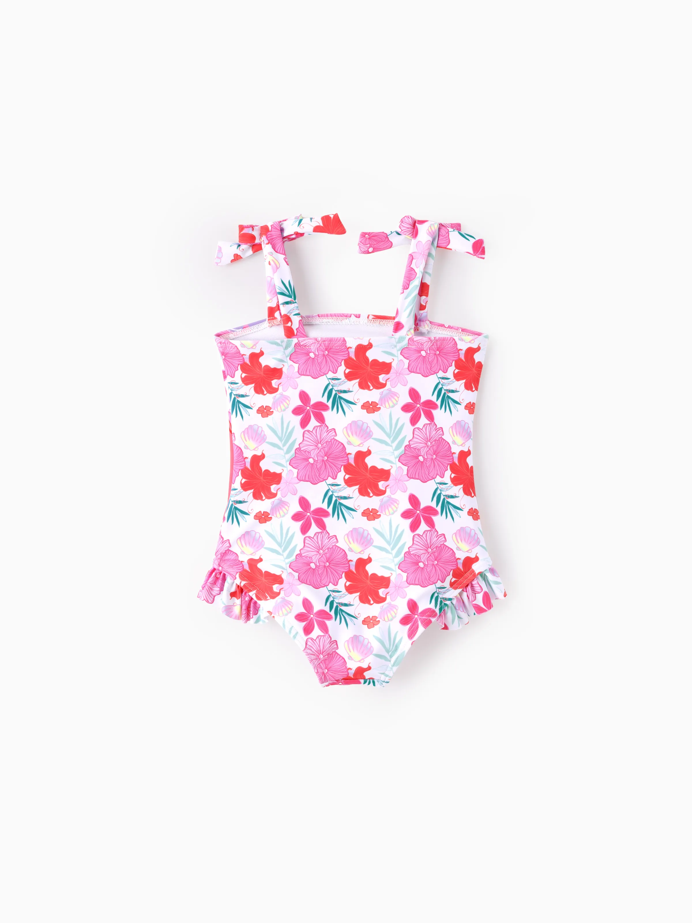 Disney Princess Baby/Toddler Girl Ariel UPF50+ Bow-tie Straps Ruffled Swimsuit Multi Color - Image 3