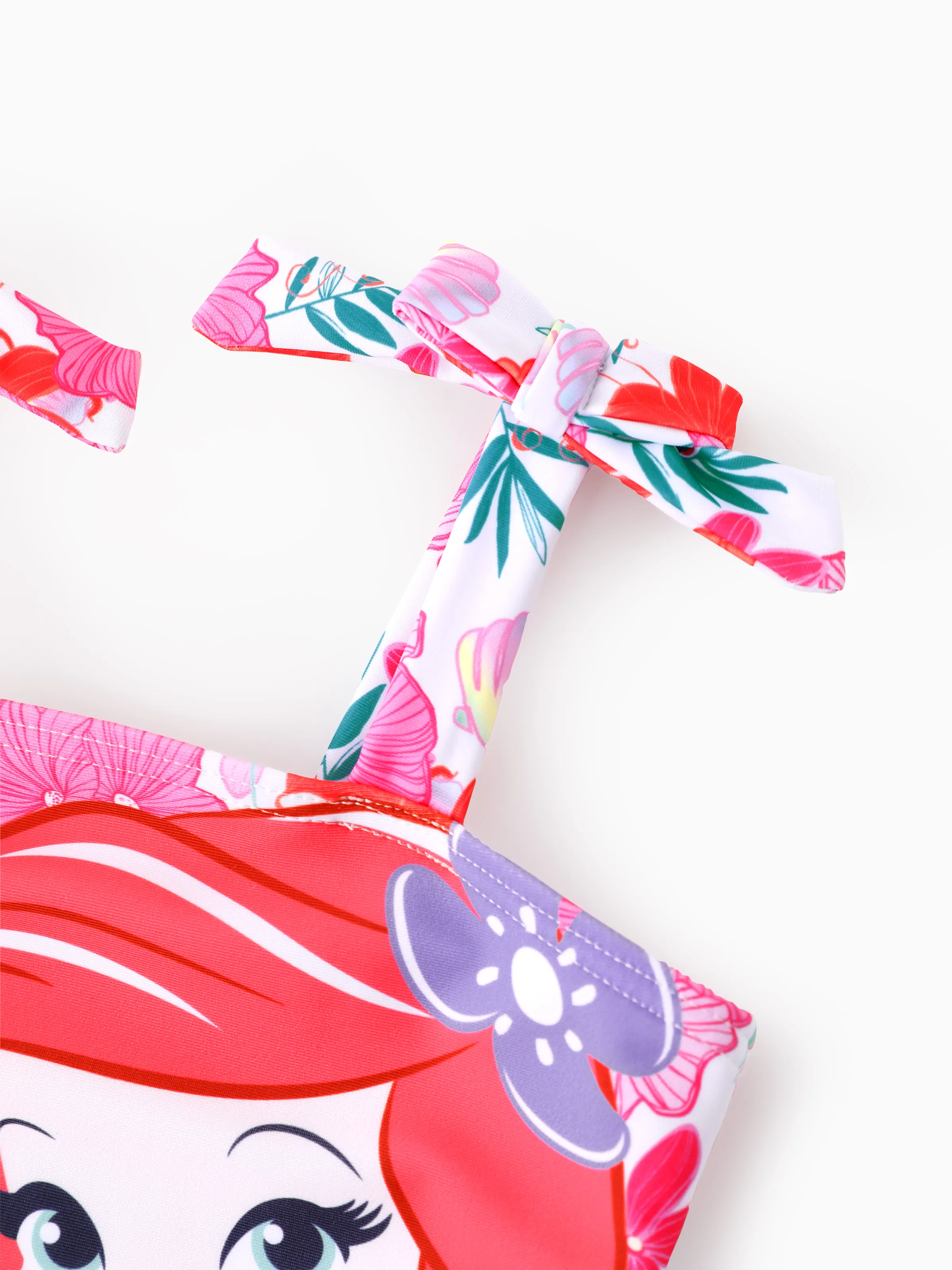 Disney Princess Baby/Toddler Girl Ariel UPF50+ Bow-tie Straps Ruffled Swimsuit Multi Color - Image 4