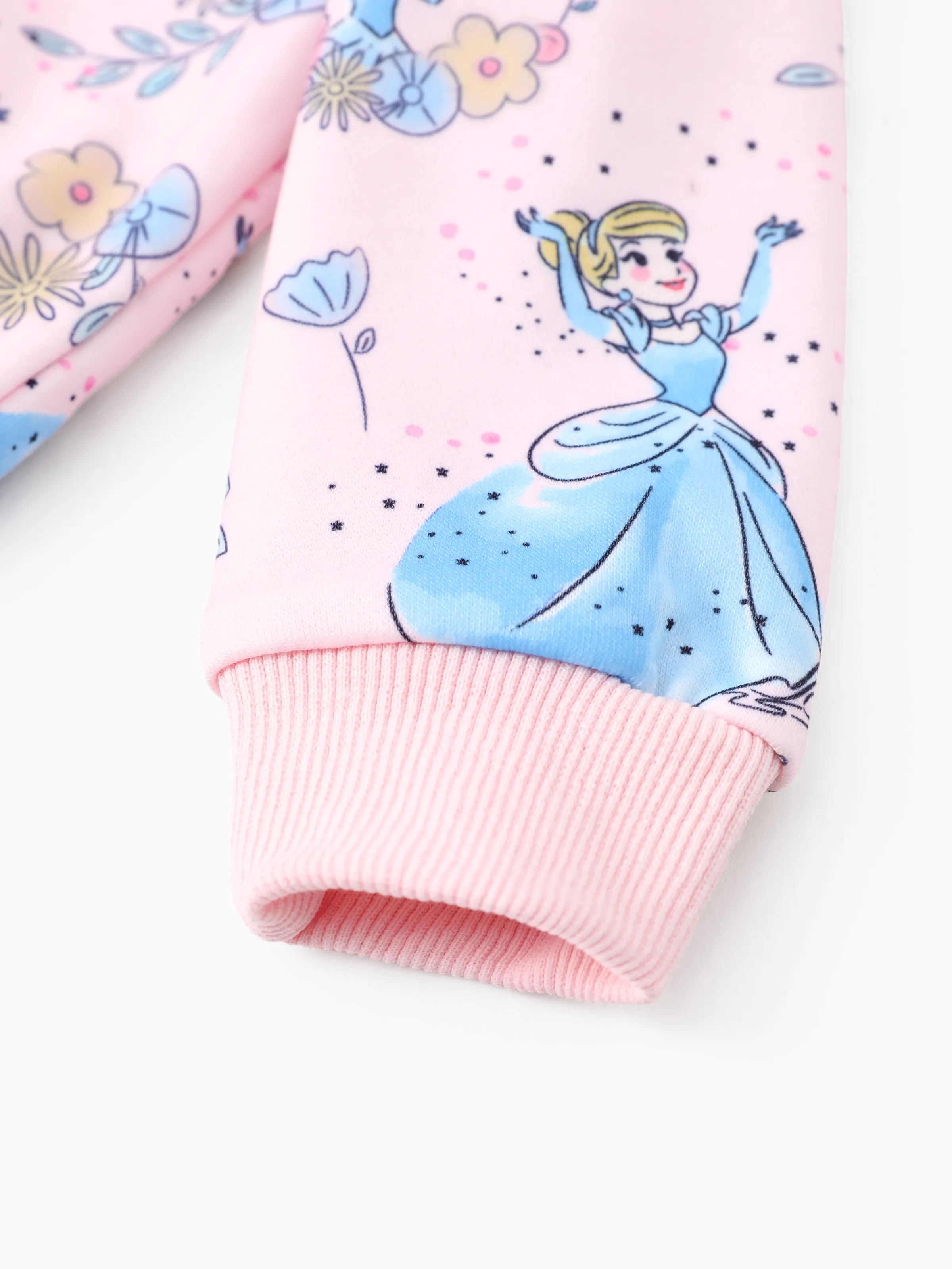 Disney Princess Baby/Toddler Girl Cinderella Floral Pattern Ruffled Hooded Jacket 
 Pink - Image 4