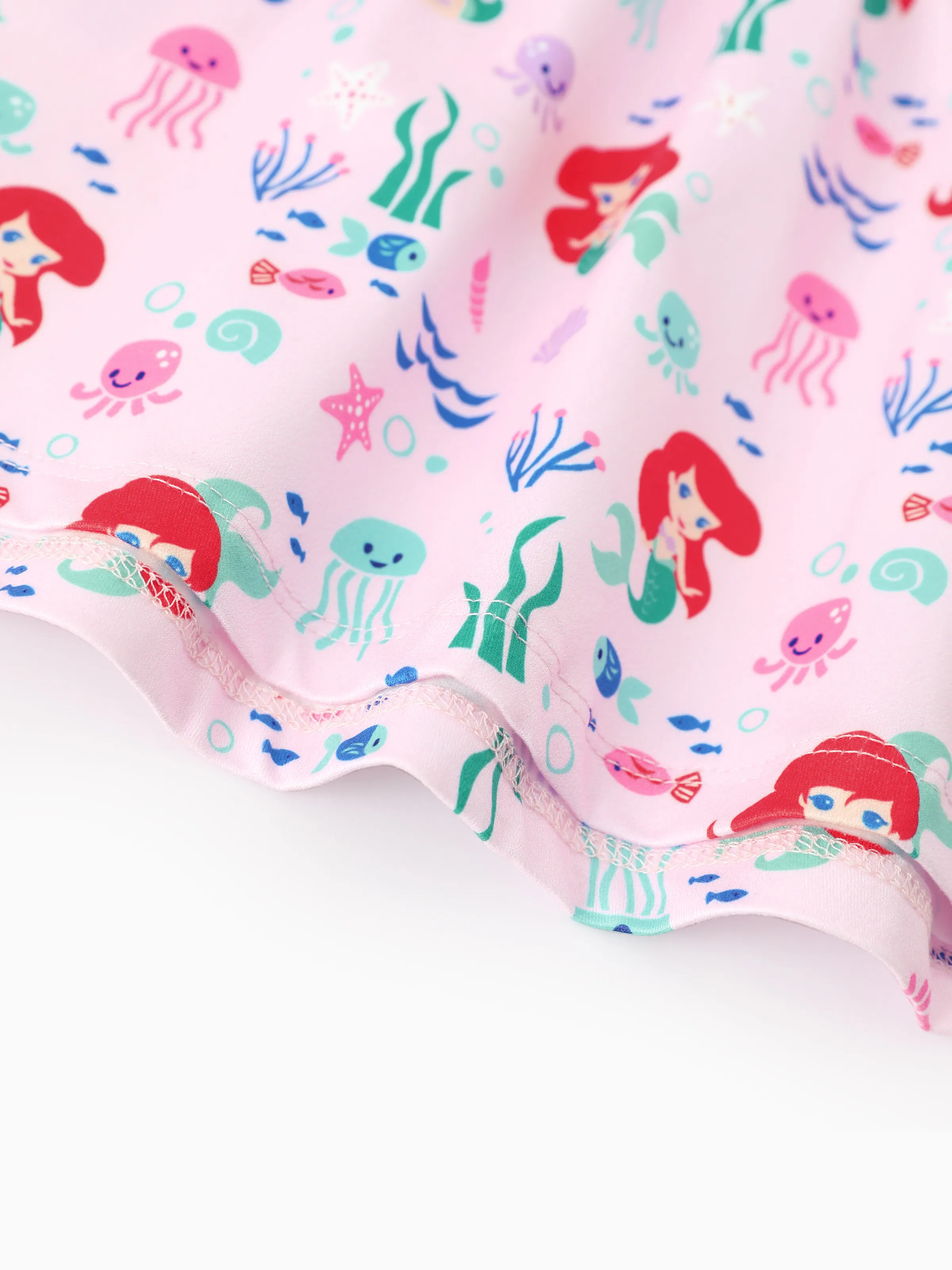 Disney Princess Baby/Toddler Girl Ariel 2pcs Striped Ruffle Tunic Top and Leggings Set Pink - Image 12