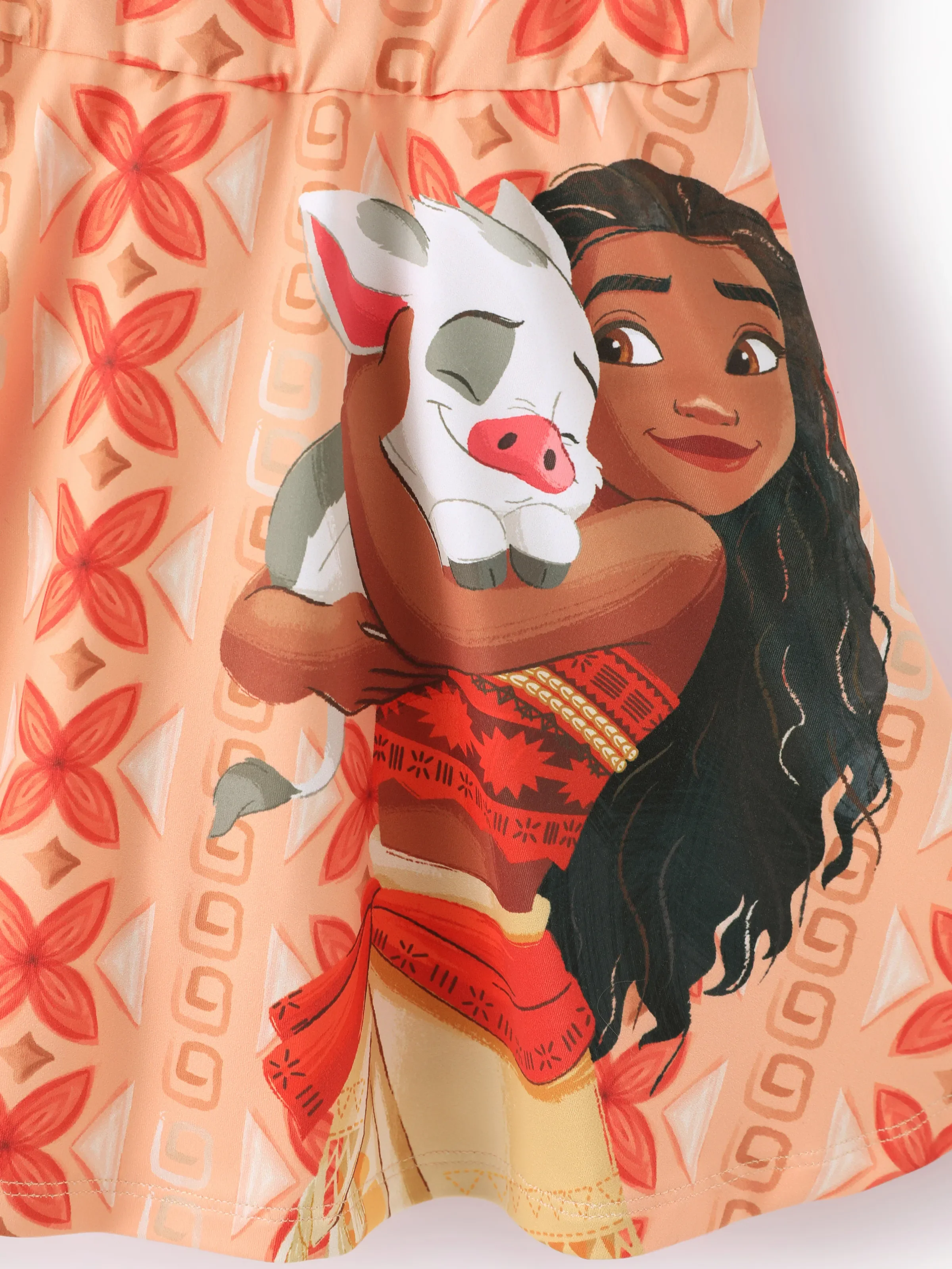 Disney Princess Daddy & Daughter Moana Sporty Dress with Built-in Shorts & Pockets/ Cotton Top Orange - Image 16
