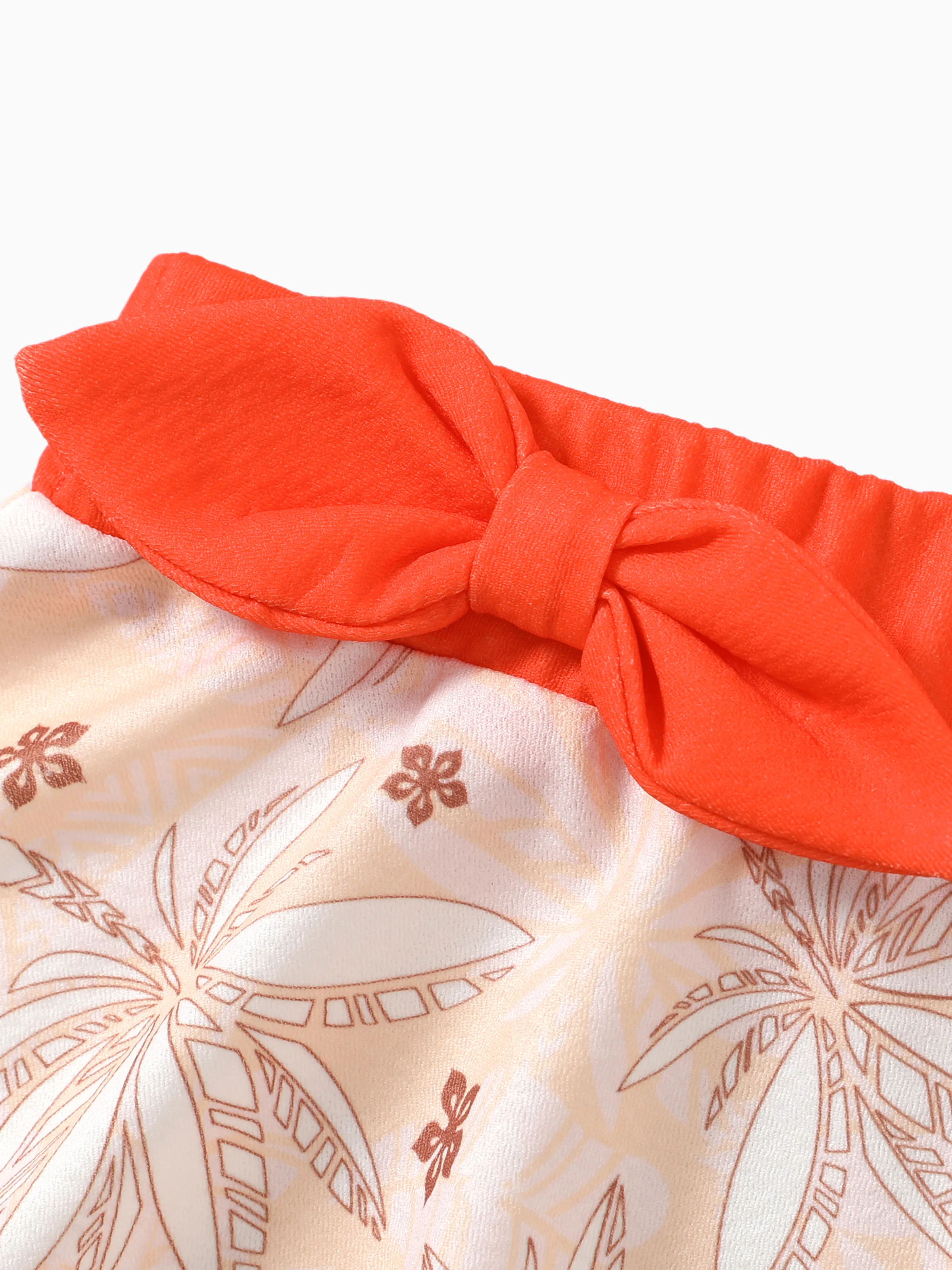 Disney Princess Moana 2pcs Toddler/Kid Girl Palm Leaves Ruffled Top and Skirt Set orangered - Image 5