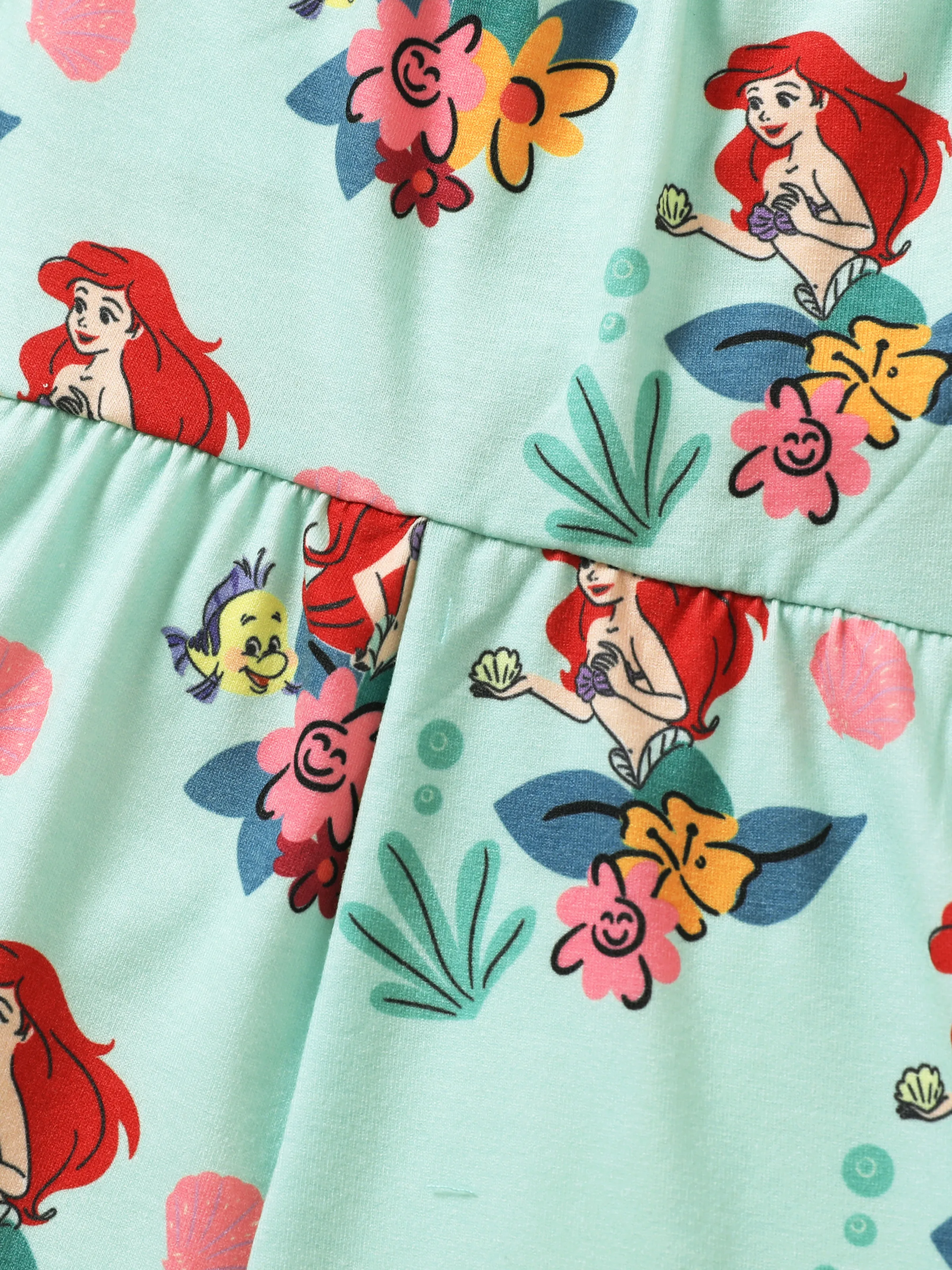 Disney Princess Ariel Toddler Girl Naia™ Character Floral Print Spaghetti Strap Romper Green - Image 5