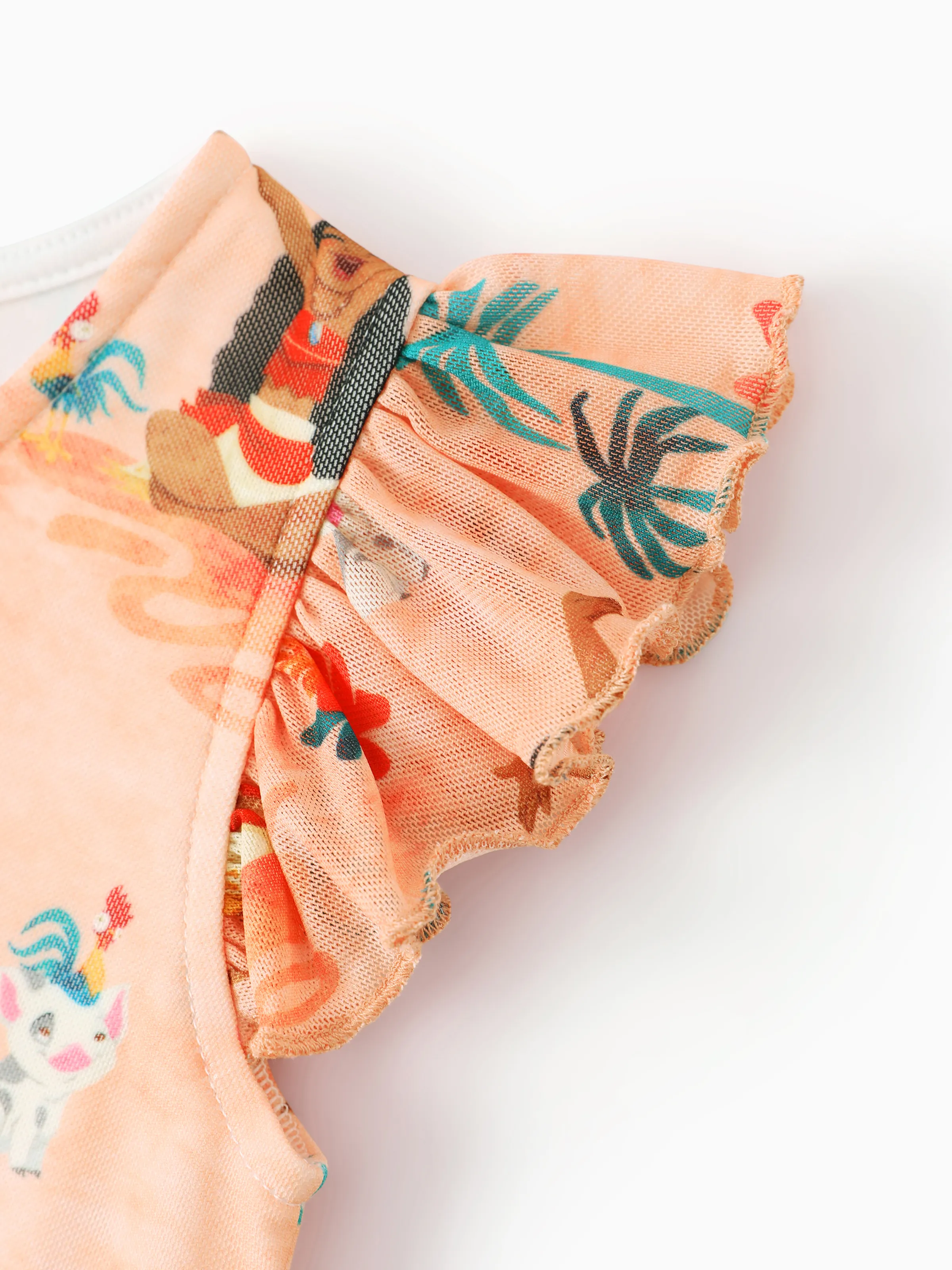 Disney Princess Mommy and Me Moana Tropical Floral V-neck Dress Orange - Image 10
