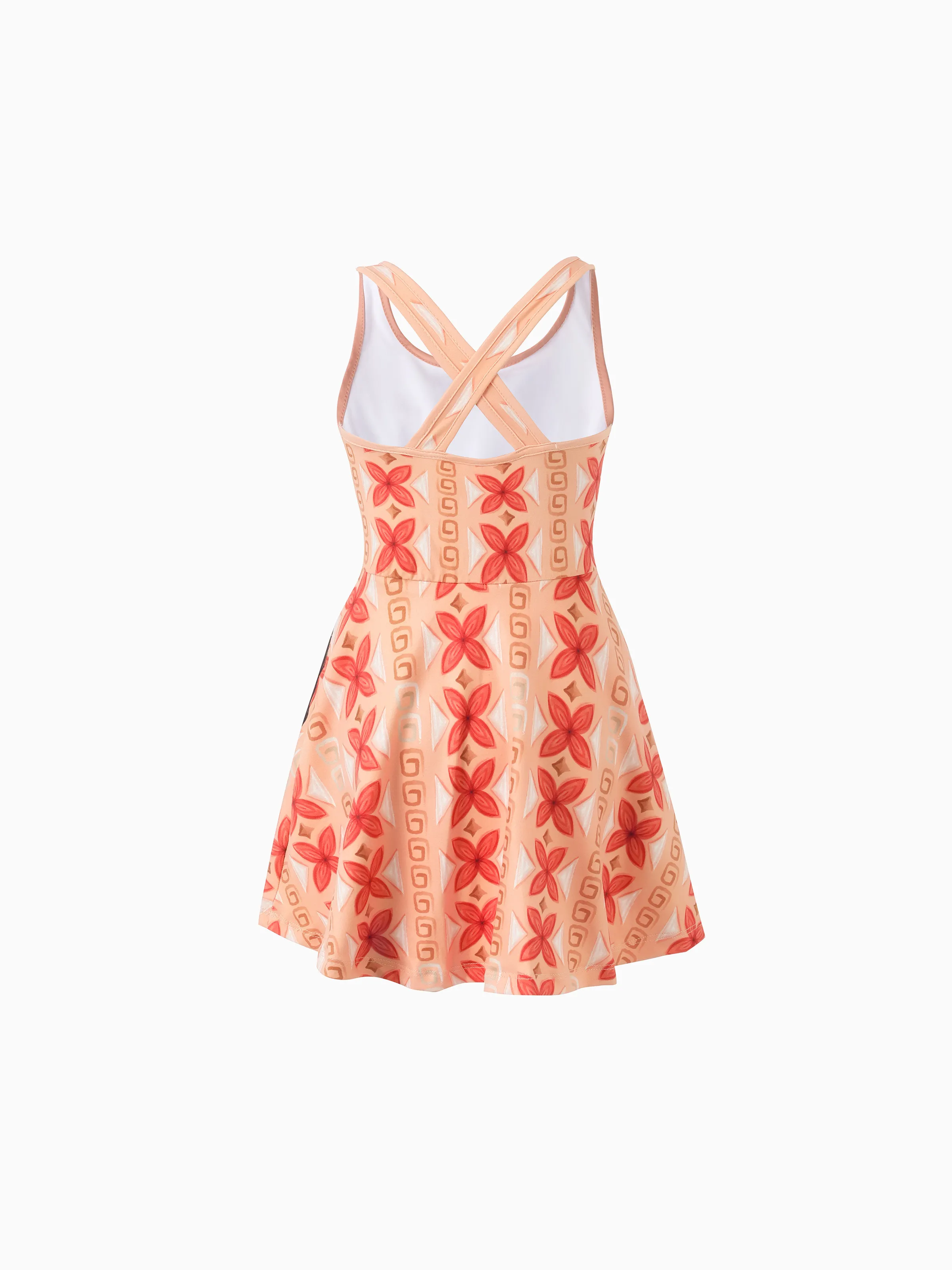 Disney Princess Mommy & me Moana Sporty Dress with Built-in Shorts & Pockets/ Cotton Top Orange - Image 11