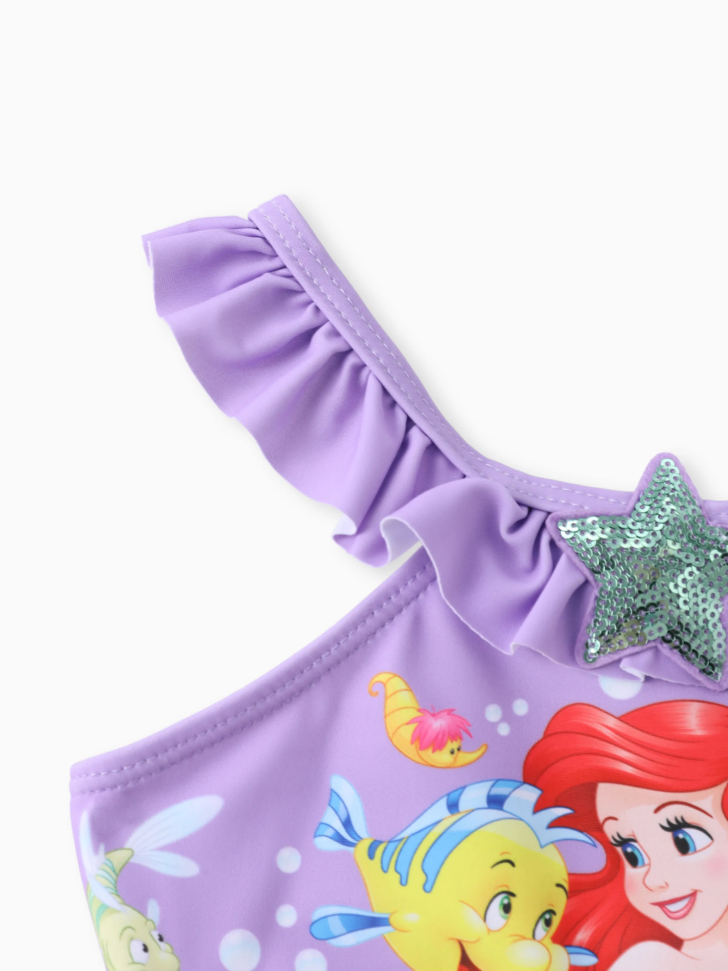 Disney princess Toddler Girl Ariel Shinning Star Pattern Swimsuits Blue - Image 4