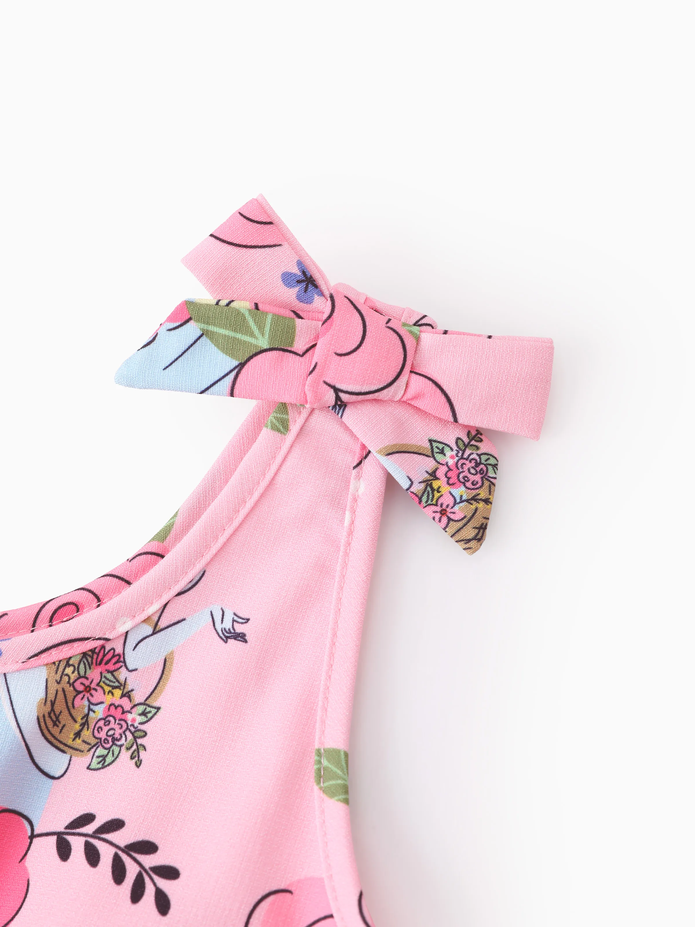 Disney Princess Toddler Girl Allover Print Bowknot Jumpsuit Pink - Image 6