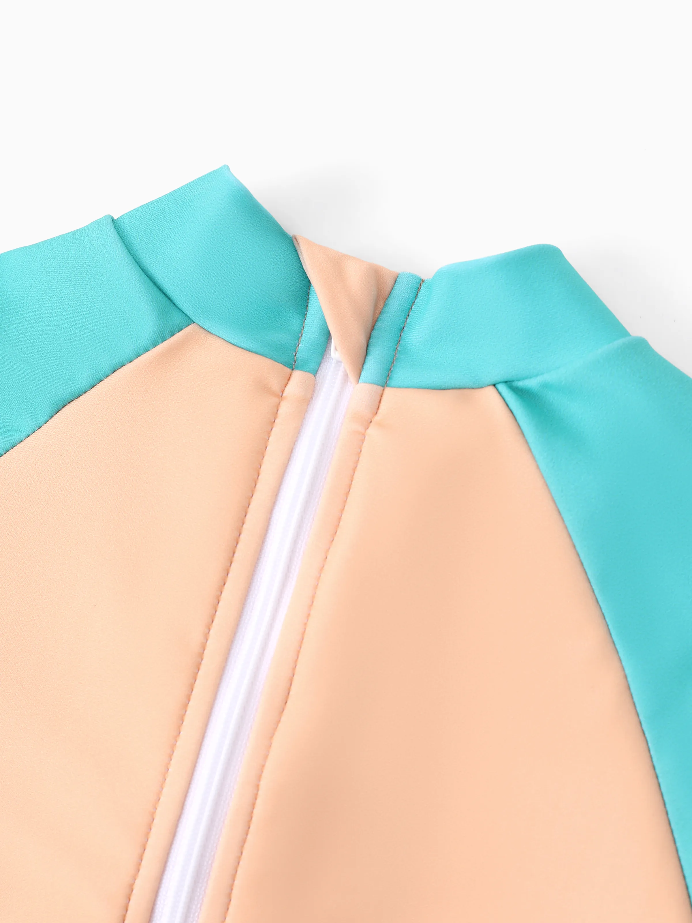 Disney Princess Toddler Girl 1pc Moana Colorblock Ruffled Zipper UPF 40+ Long-sleeve Swimsuit Turquoise - Image 5