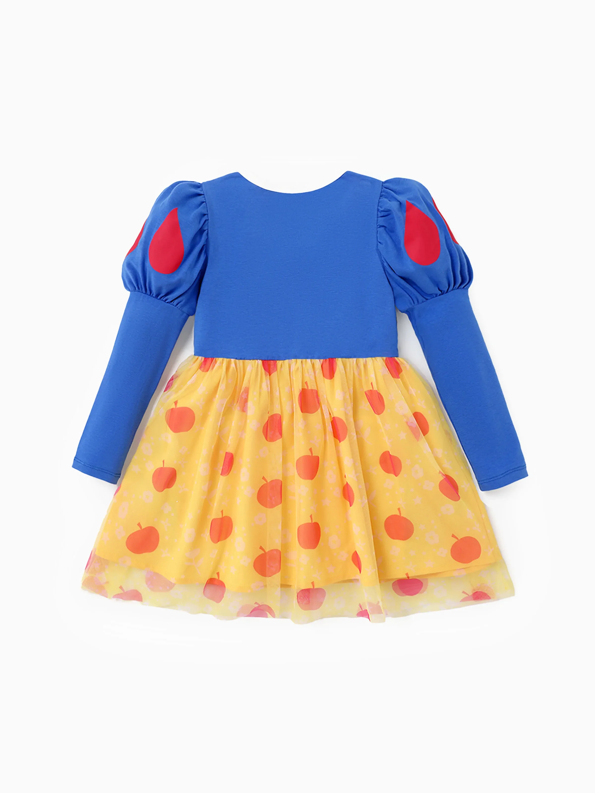 Disney Princess Toddler Girl 1pc Snow White Floral Apple Puff Sleeve Dress Blue - Image 3