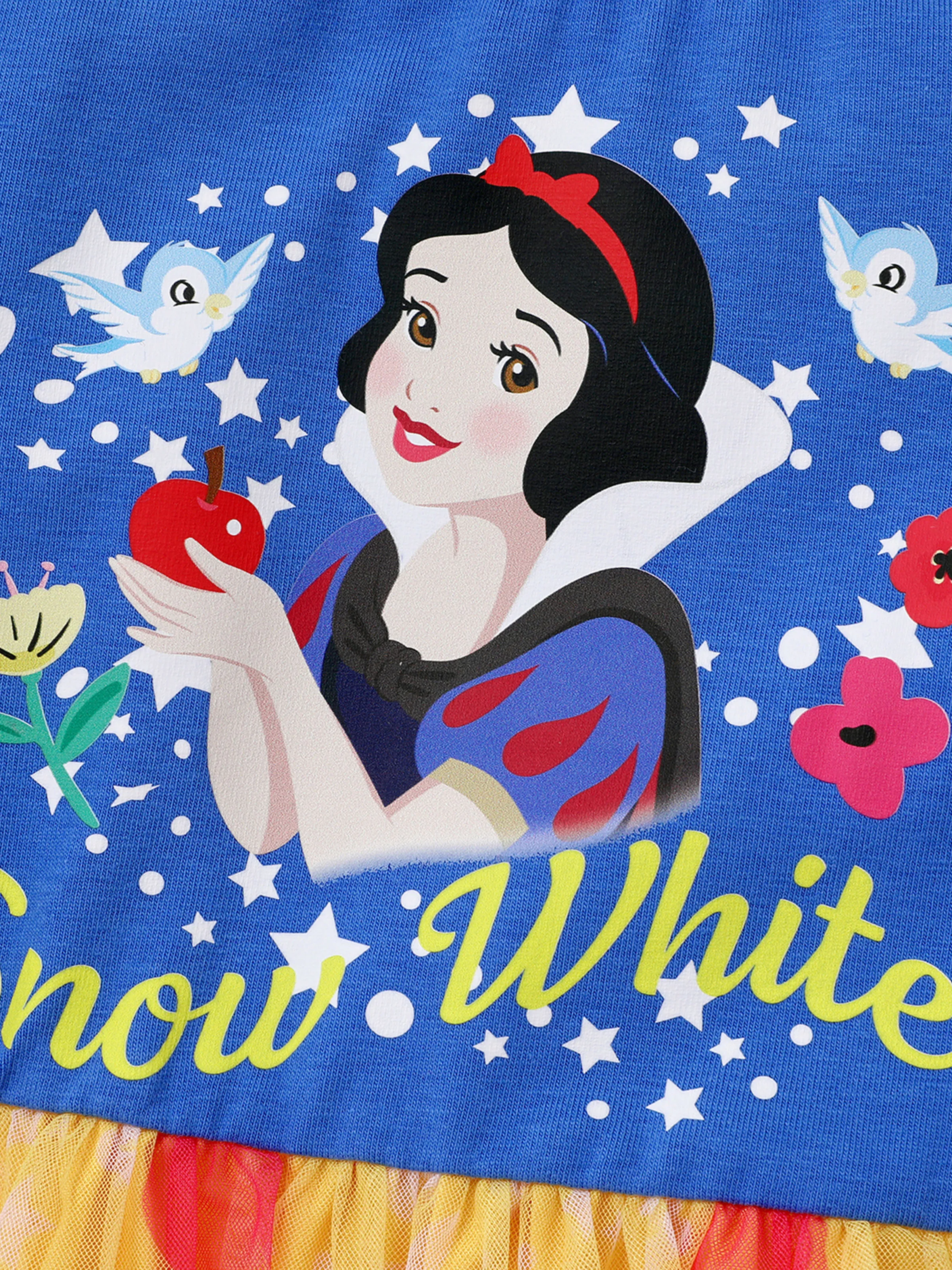 Disney Princess Toddler Girl 1pc Snow White Floral Apple Puff Sleeve Dress Blue - Image 7