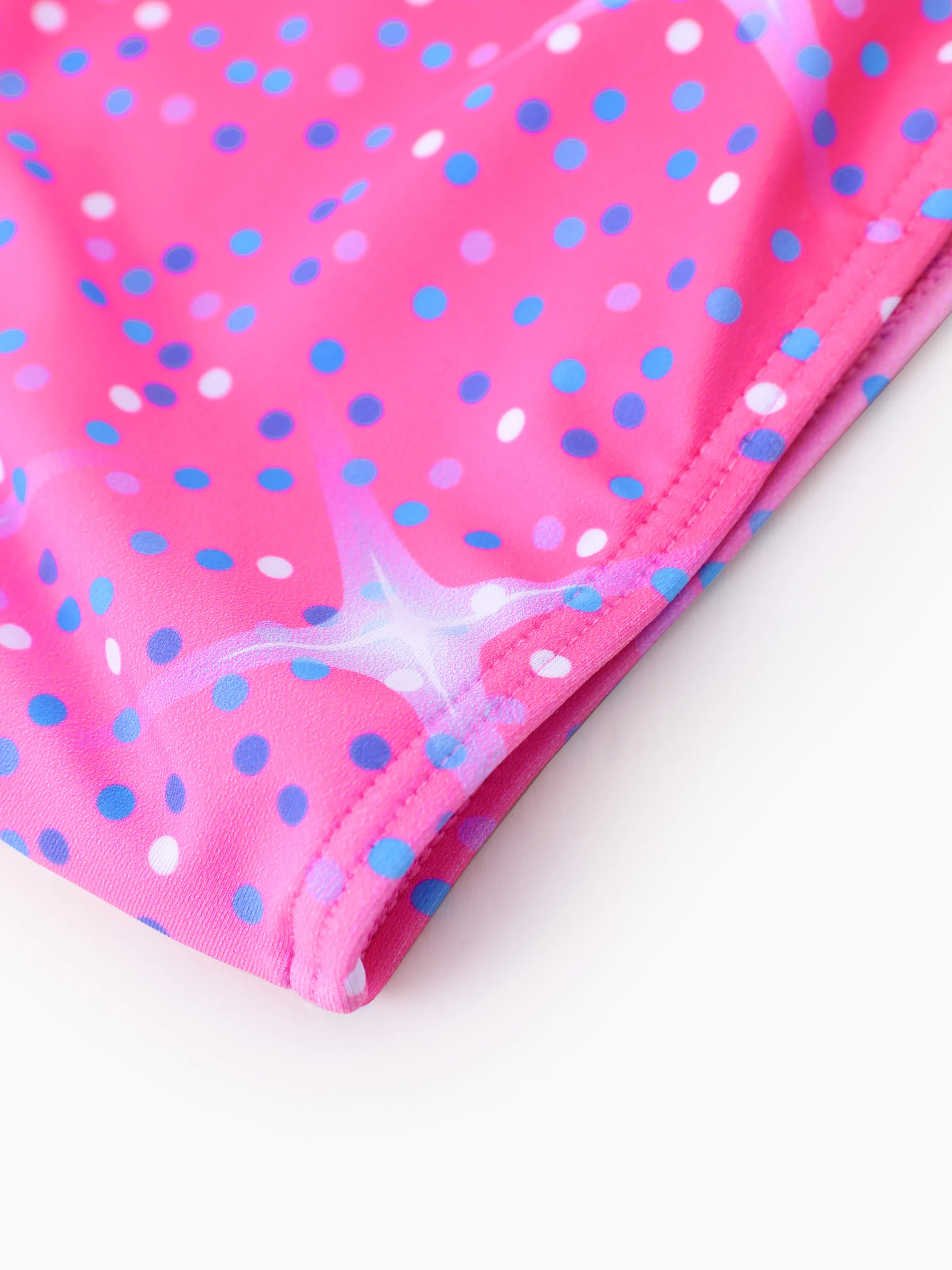 Disney Princess Toddler Girl 2pcs Ariel Moana Rapunzel Tiana & Beller Polka Dots/Floral Print UPF 50+ Swimsuit Set Pink - Image 10