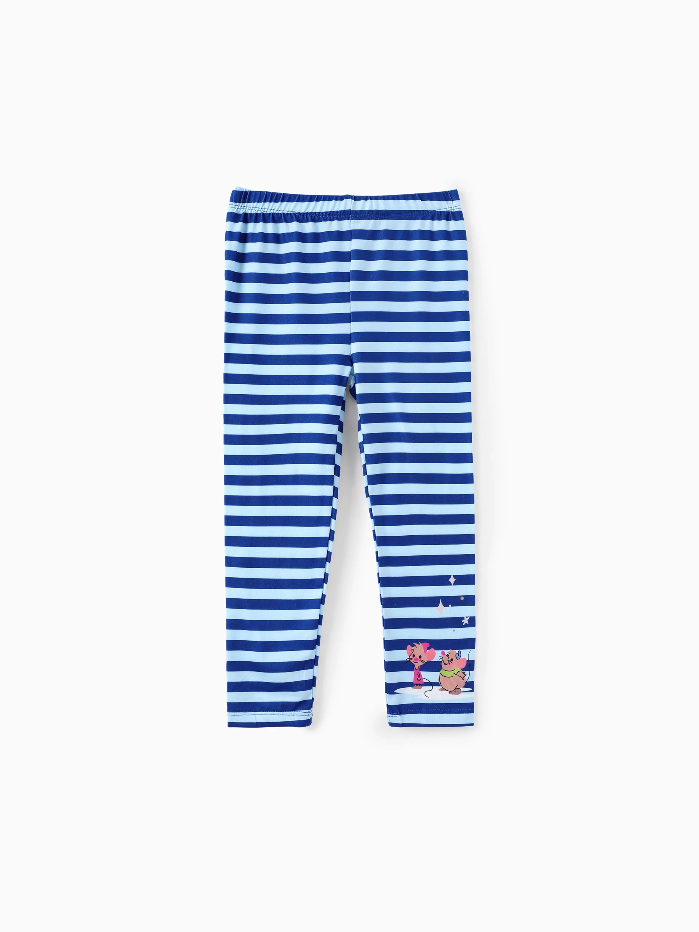 Disney Princess Toddler Girl 2pcs Cinderella Print Peplum Tee and Stripe Pants Set Deep Blue - Image 7