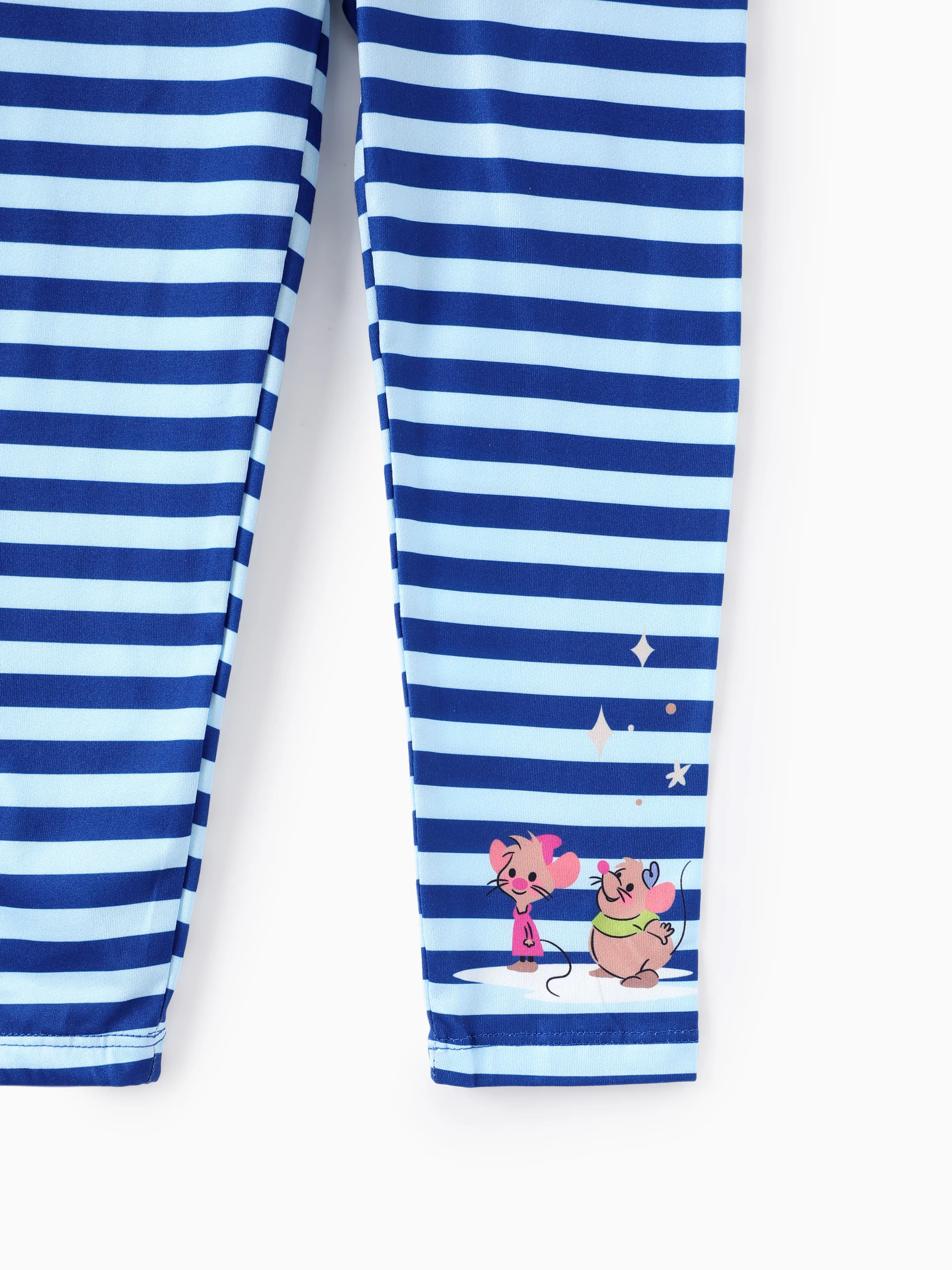 Disney Princess Toddler Girl 2pcs Cinderella Print Peplum Tee and Stripe Pants Set Deep Blue - Image 9