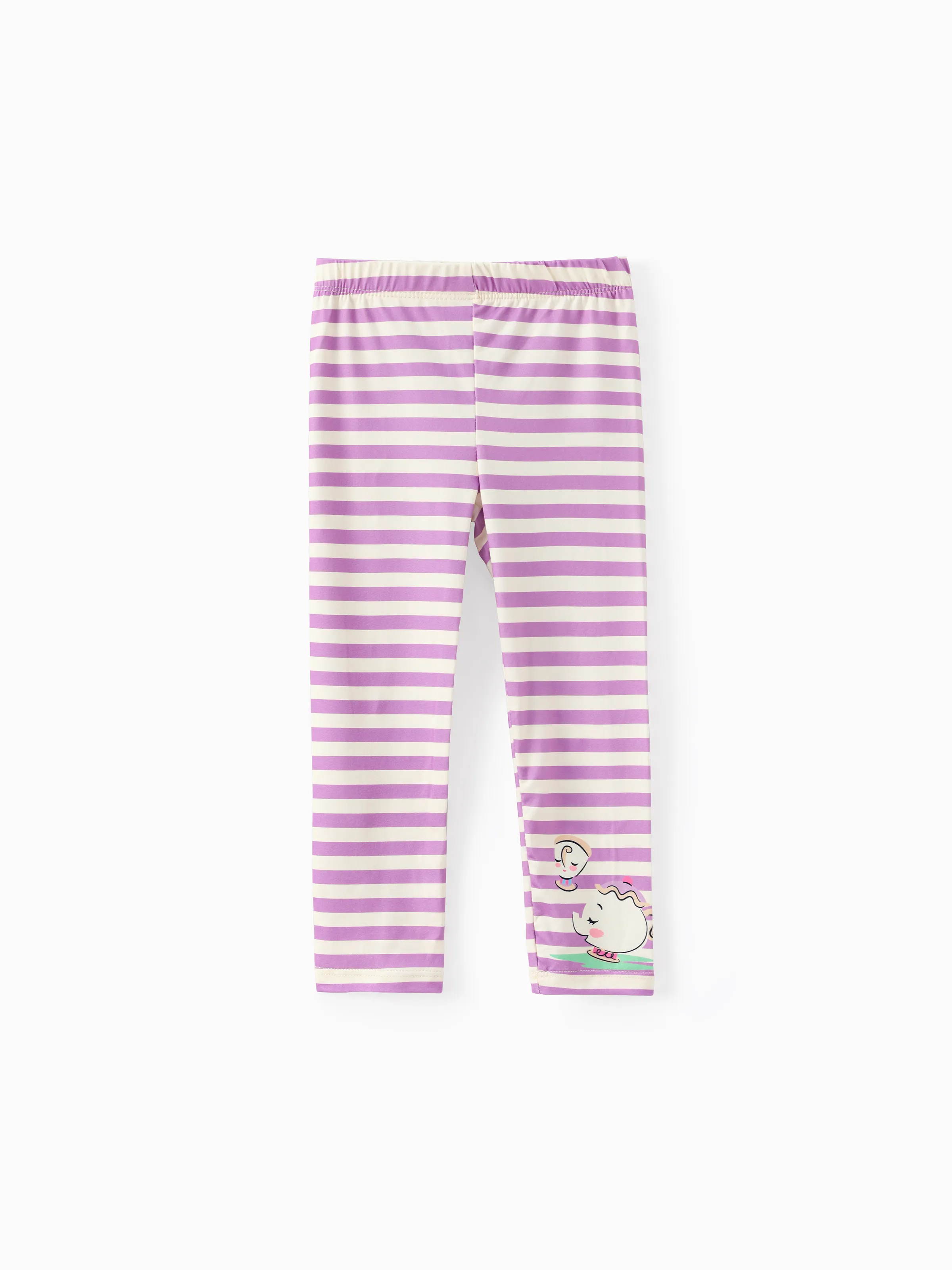 Disney Princess Toddler Girl 2pcs Belle Print Peplum Tee and Stripe Pants Set Yellow - Image 9