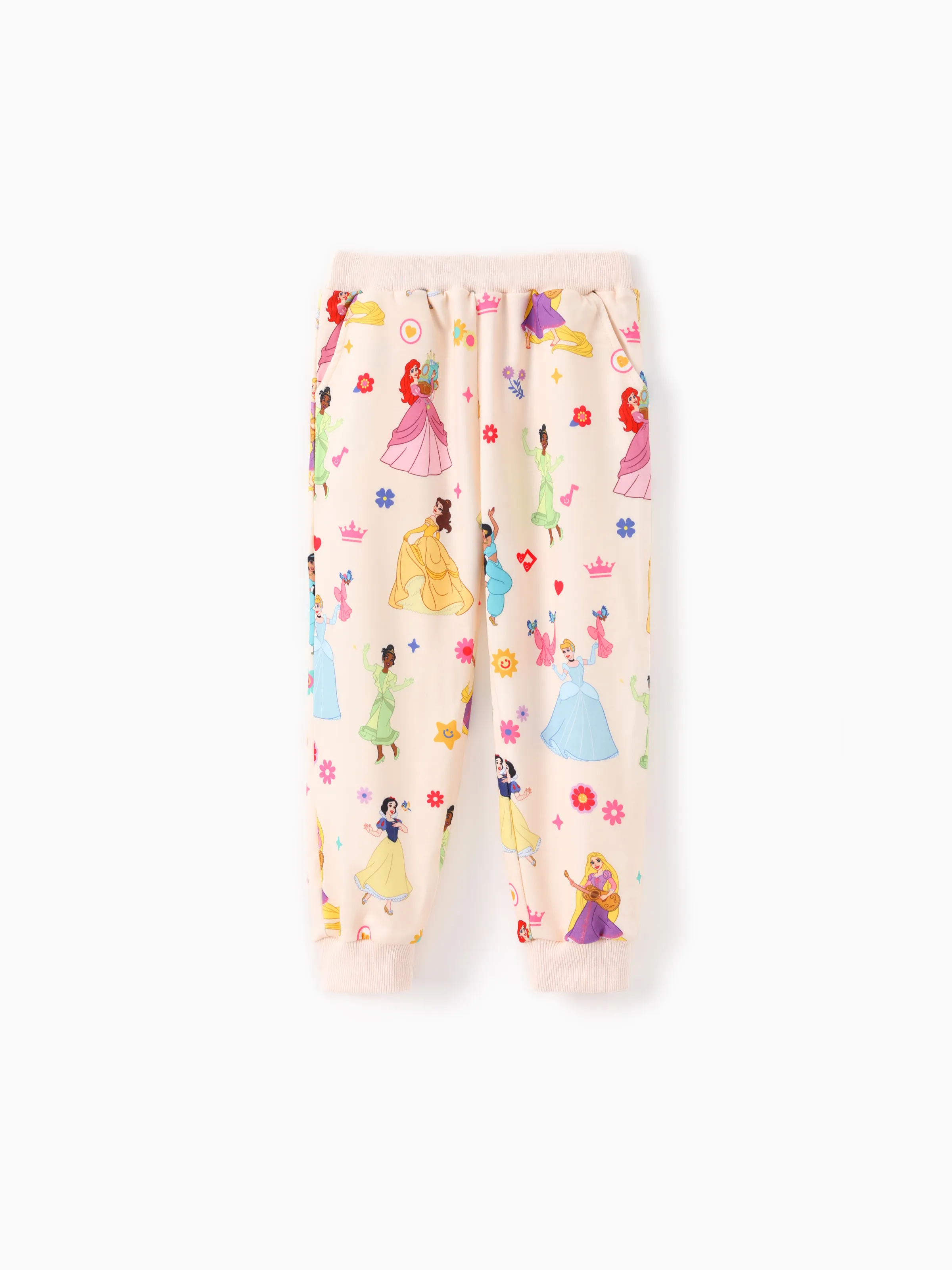 Disney Princess Toddler Girl 2pcs Ruffled Sweatshirt And Pants Set OffWhite - Image 4