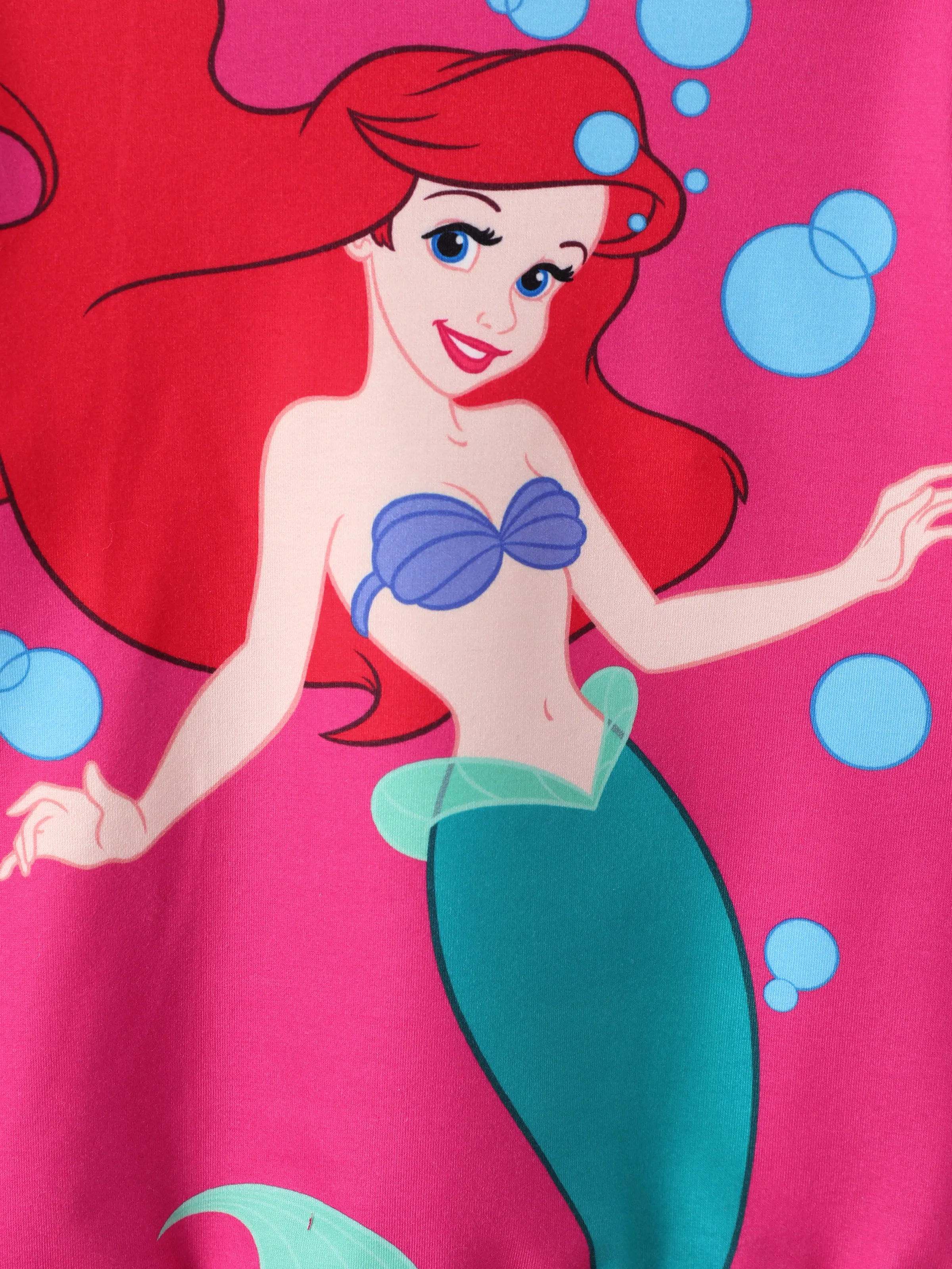 Disney Princess Toddler Girl Ariel 2pcs Ruffled Sweatshirt and Leggings Set Hot Pink - Image 5
