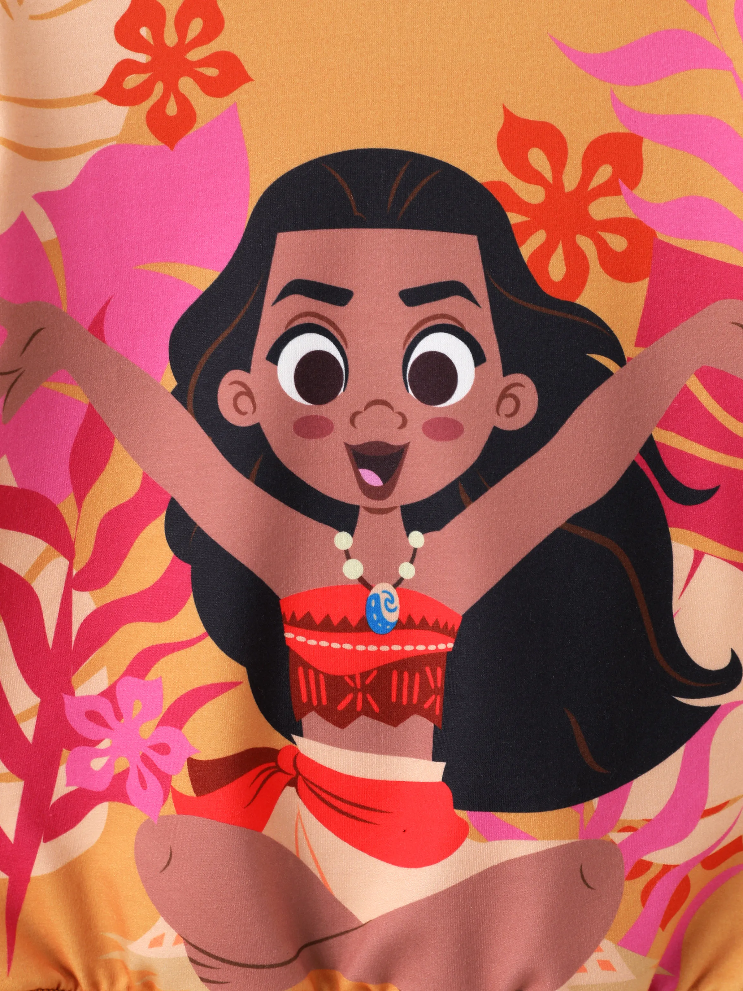 Disney Princess Toddler Girl Moana 2pcs Ruffled Sweatshirt and Leggings Set Orange - Image 2