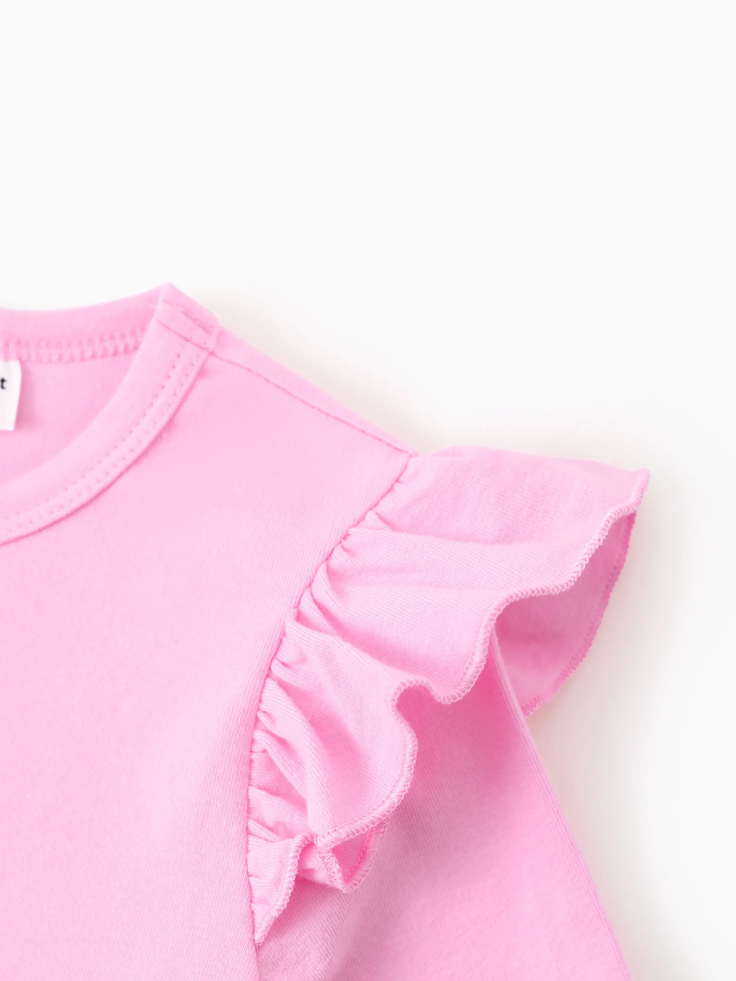 Disney Princess Toddler Girl Ariel Childlike Ruffle Flutter-sleeve Dress Pink - Image 6