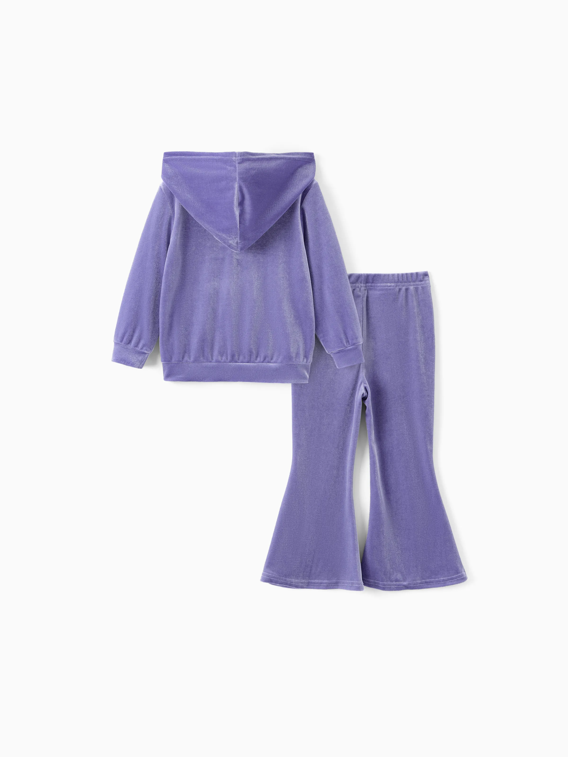 Disney Princess Toddler Girl Jasmine 2pcs Fleece Sweatshirt and Flared Pants Set Purple - Image 3