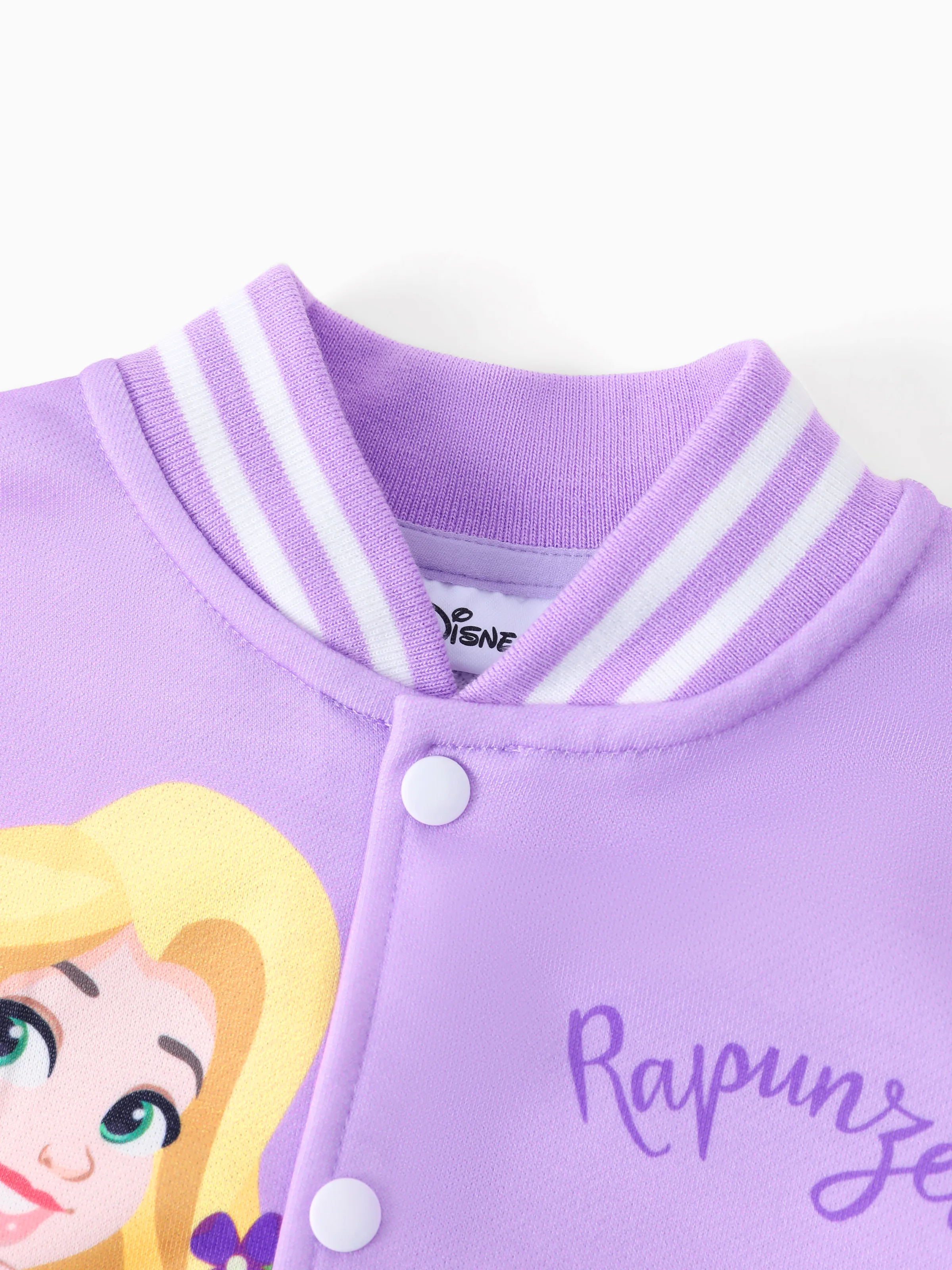 Disney Princess Toddler Girl Rapunzel Colorblock Snap Button Bomber Jacket Purple - Image 3