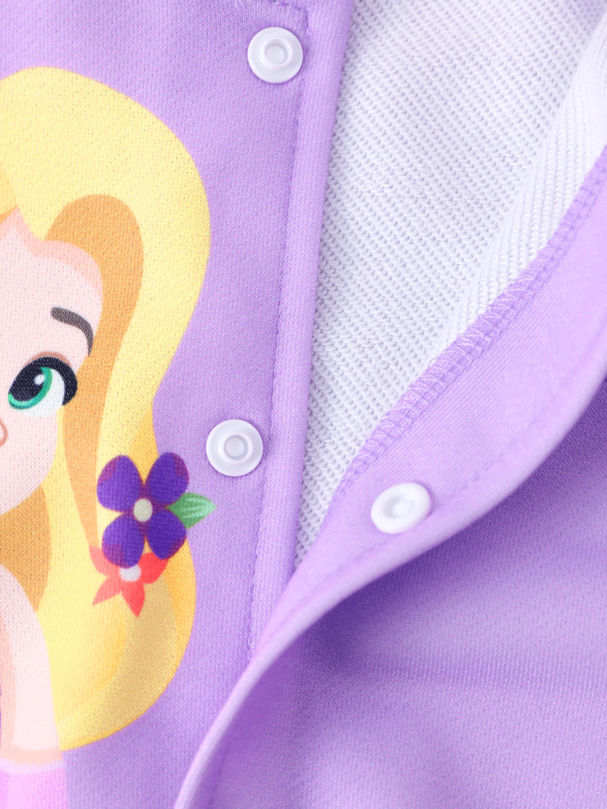 Disney Princess Toddler Girl Rapunzel Colorblock Snap Button Bomber Jacket Purple - Image 4