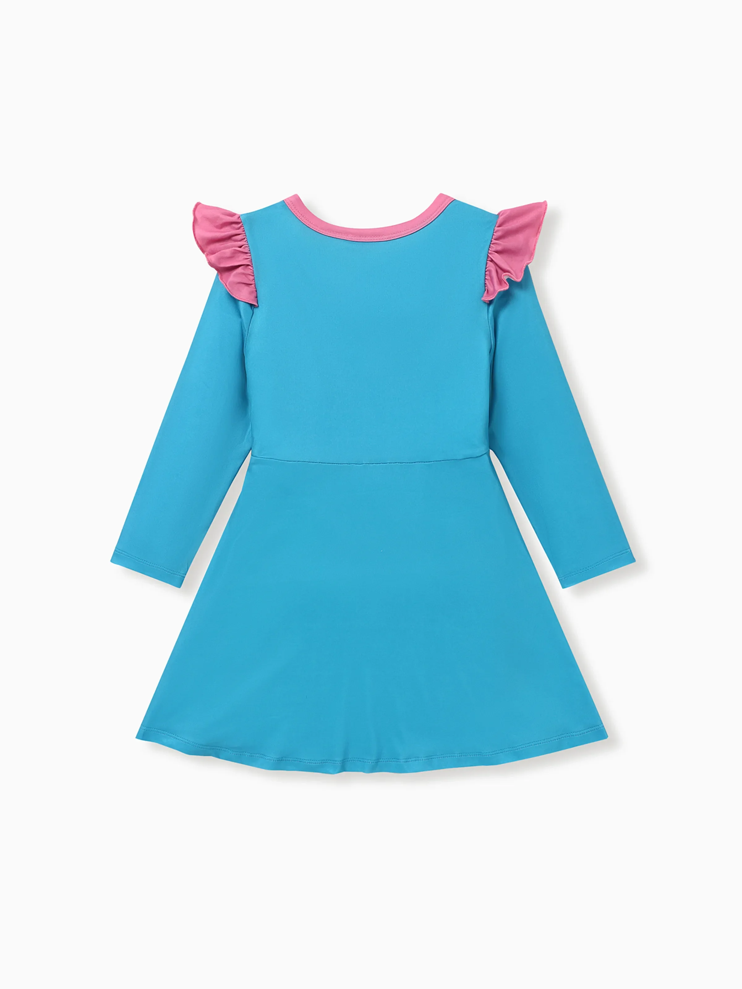 Disney Princess Toddler Girl Ariel Print Ruffled Dress Blue - Image 4