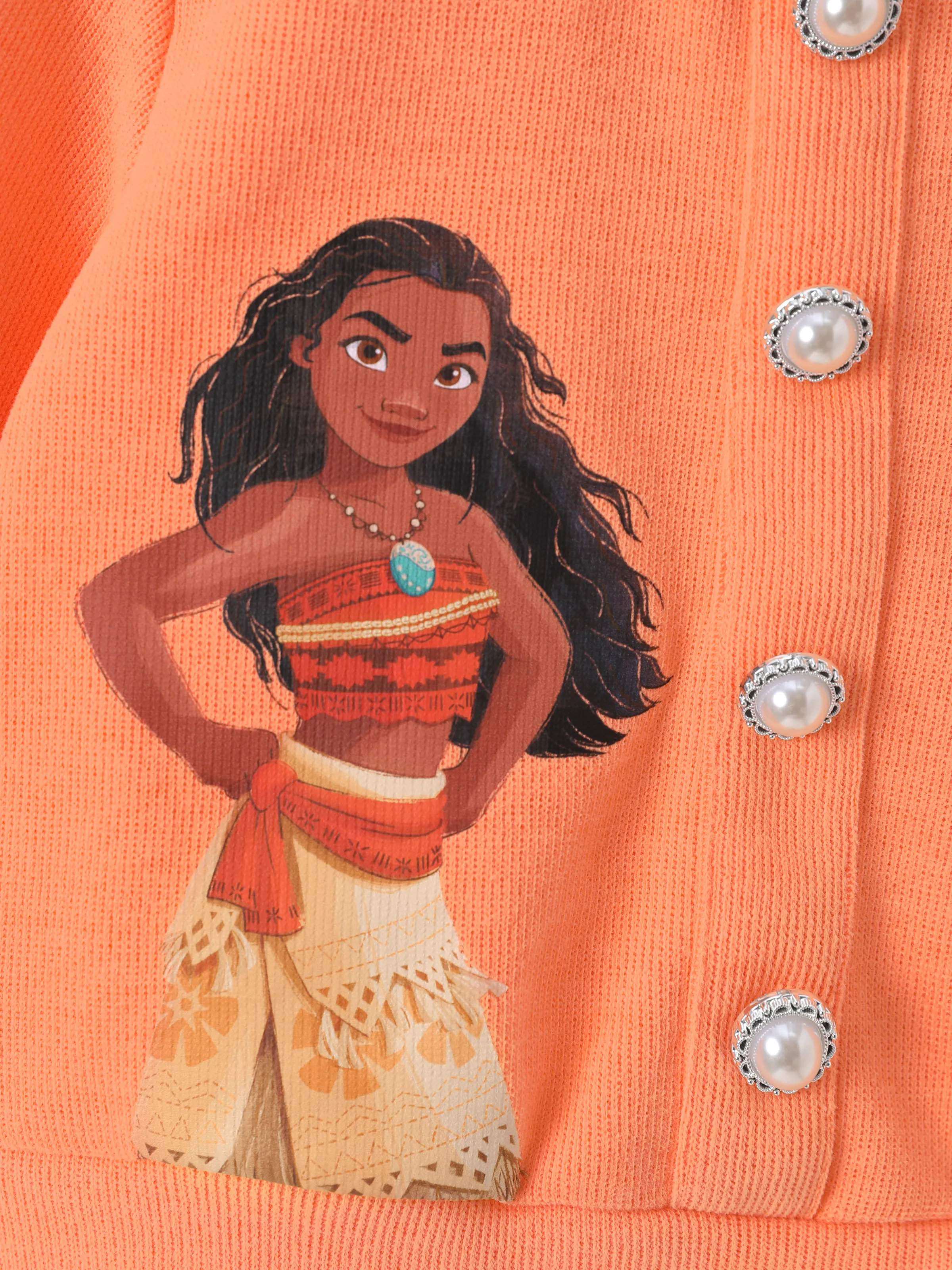 Disney Princess Toddler Girl Moana 2pcs Knitted Top and Plaid Skirt Set Orange red - Image 6