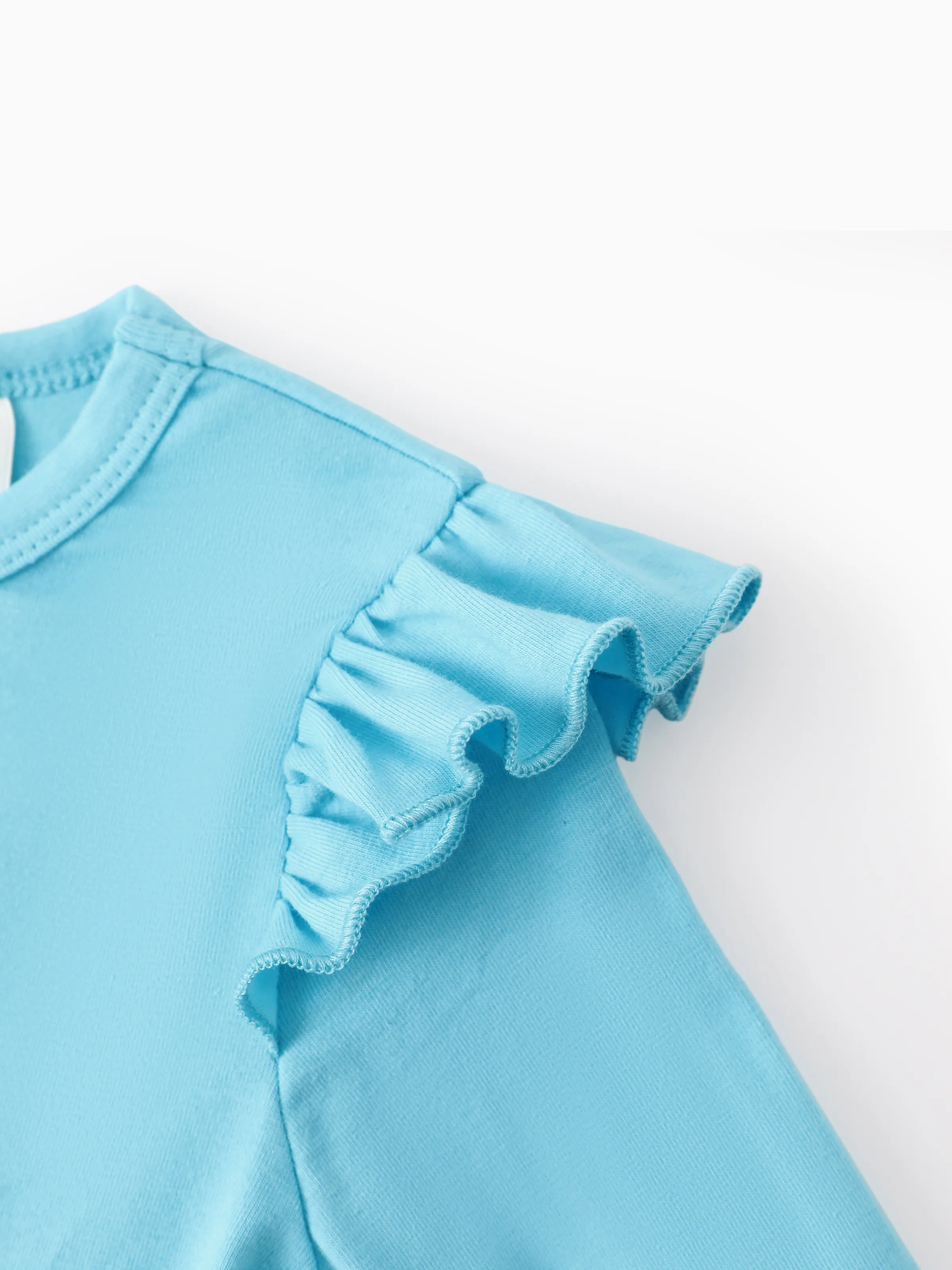 Disney Princess Toddler Girl Moana Childlike Ruffle Flutter-sleeve Dress Turquoise - Image 8