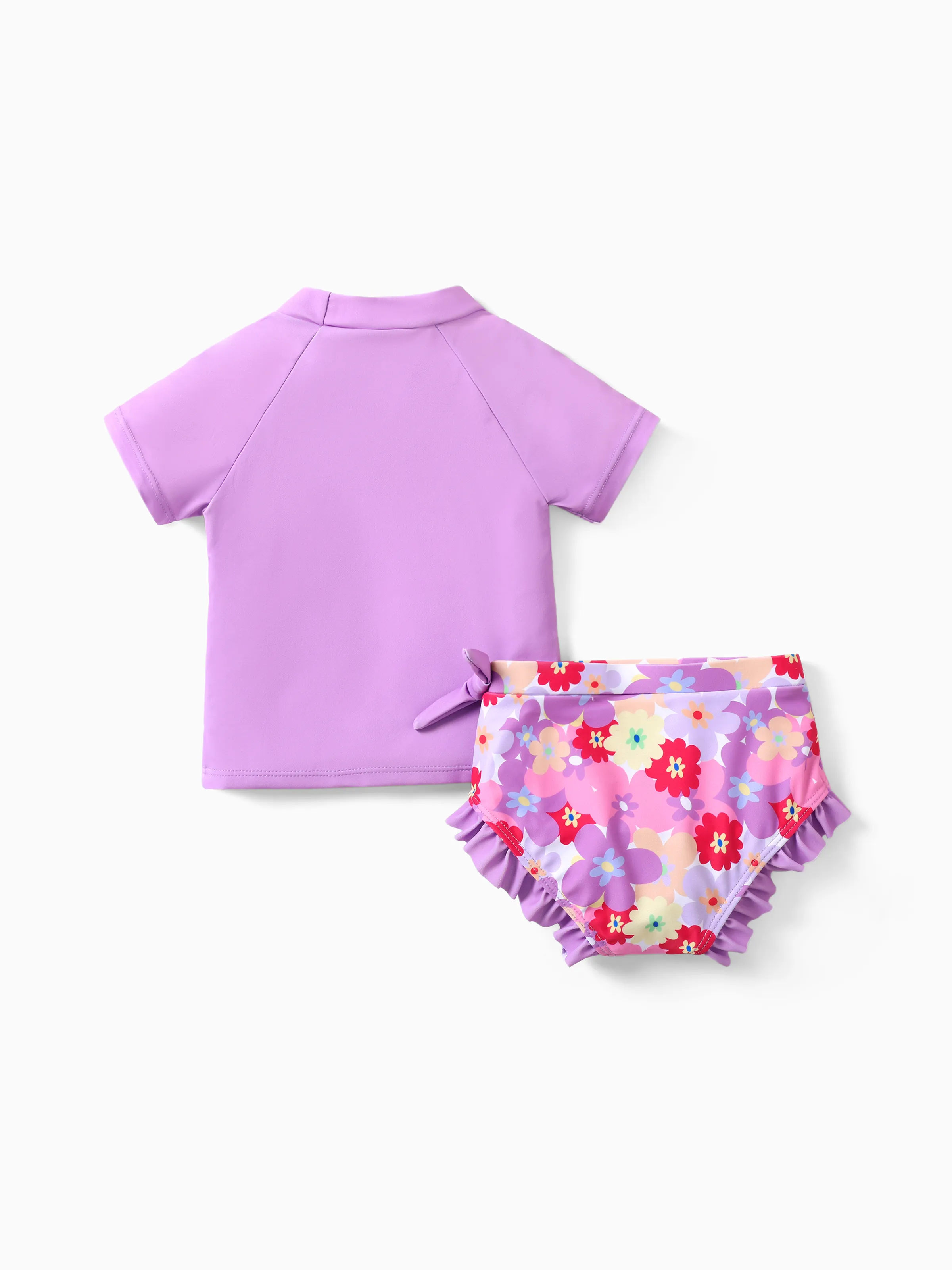 Disney Princess Toddler Girl Rapunzel 2pcs Rash Guard Swimsuit Purple - Image 3