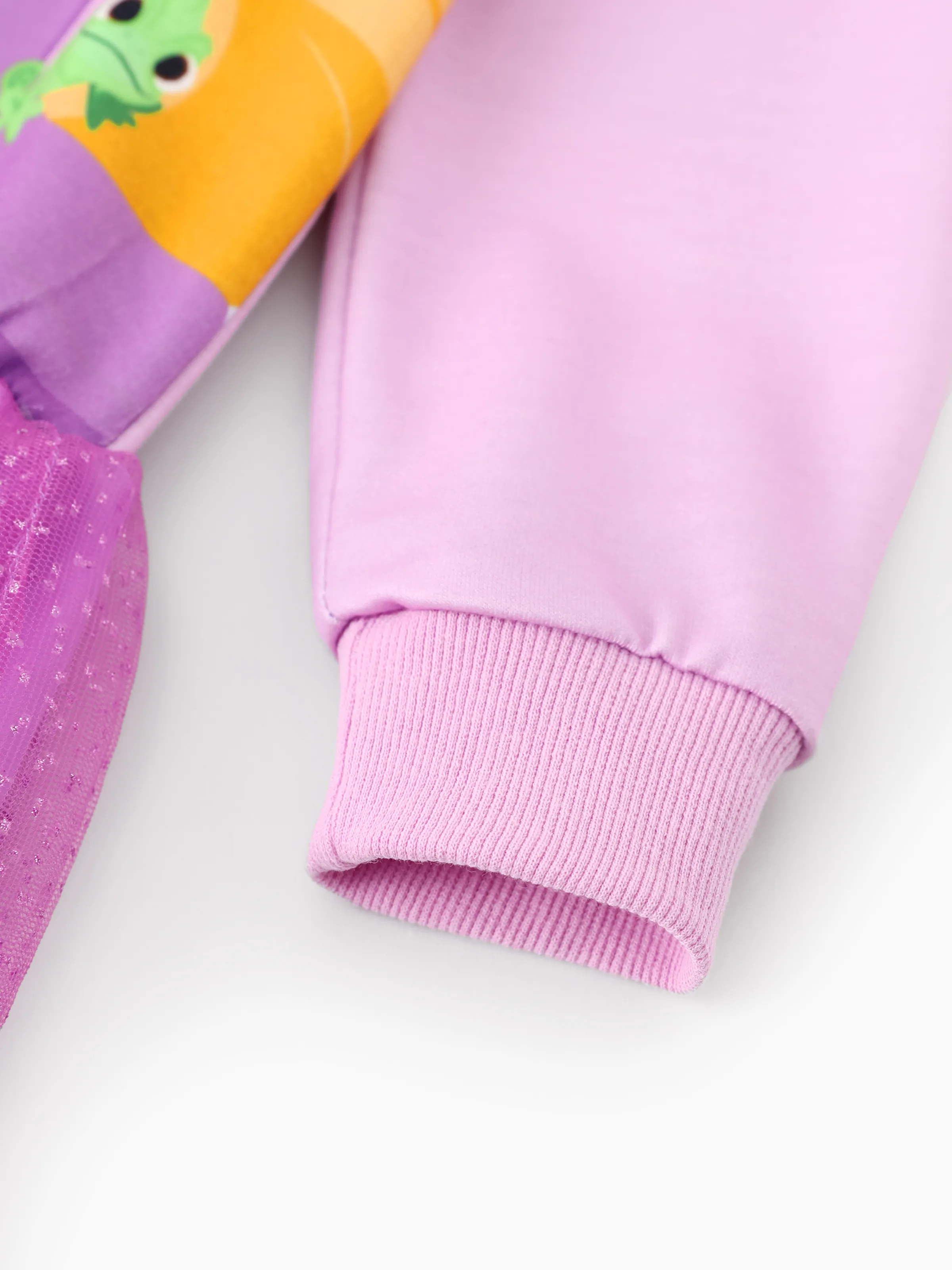 Disney Princess Toddler Girl Rapunzel Long Sleeve Mesh Splice Dress Purple - Image 4