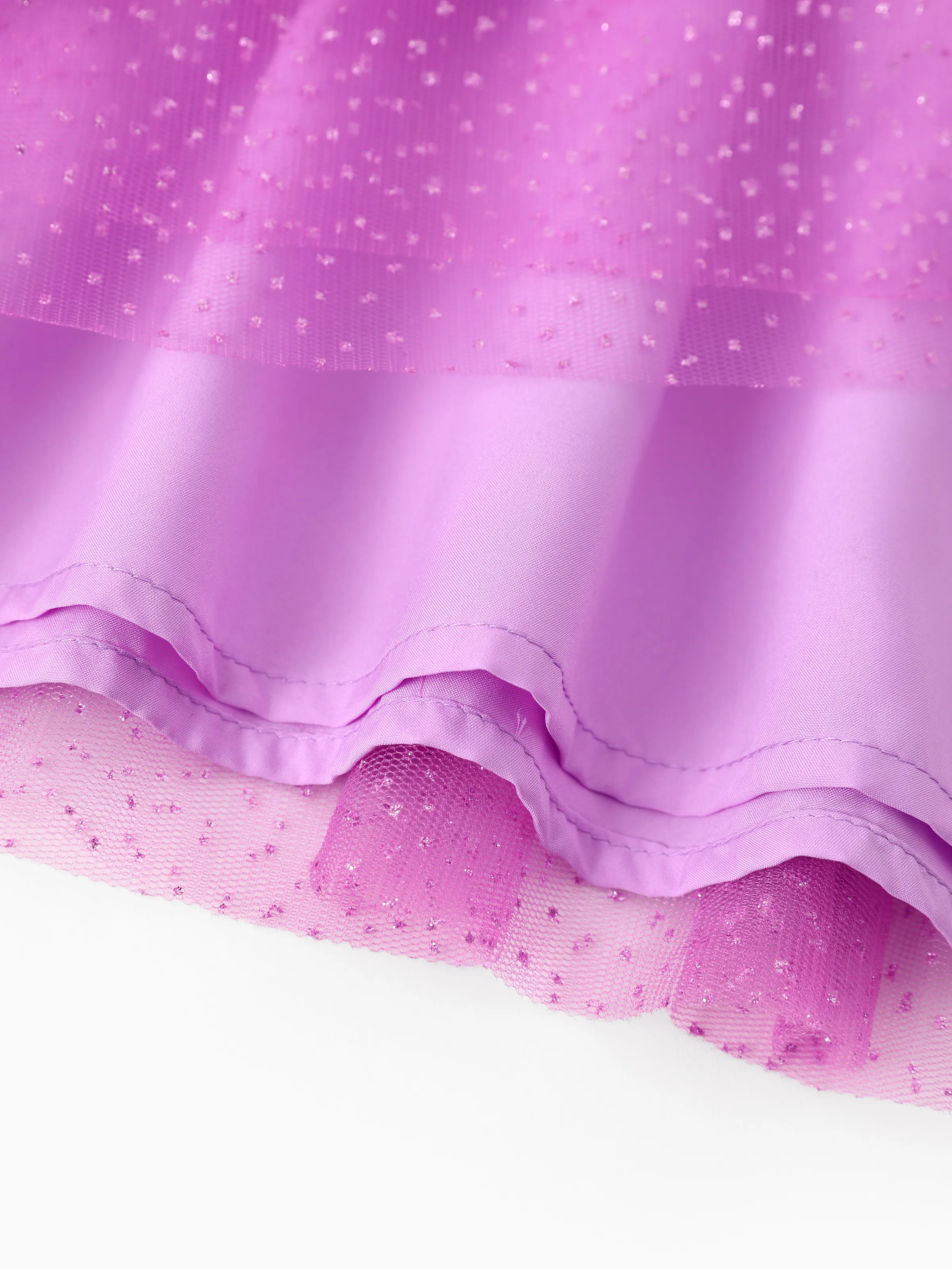 Disney Princess Toddler Girl Rapunzel Long Sleeve Mesh Splice Dress Purple - Image 6