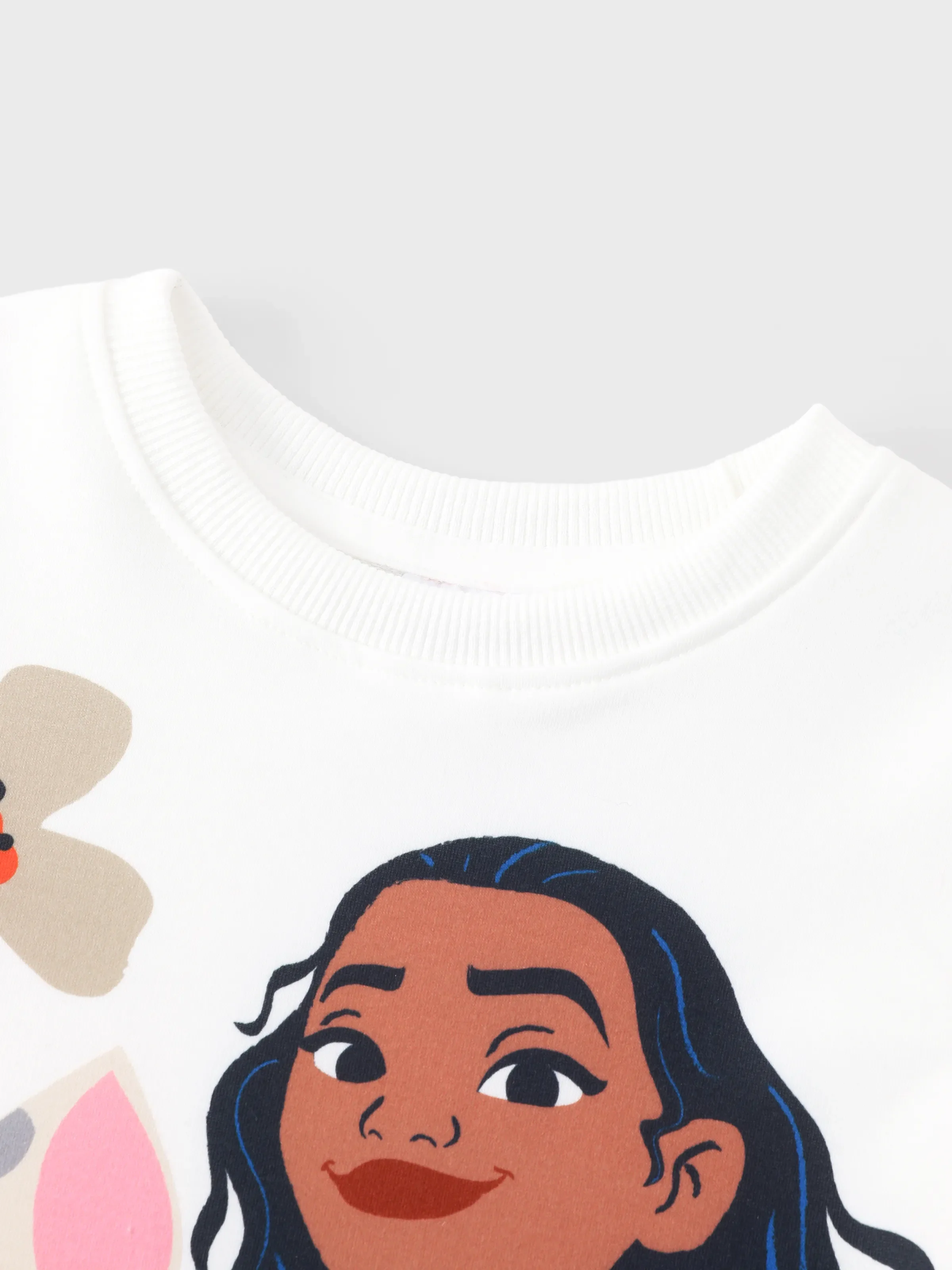 Disney Princess Toddler Girl Moana Long Sleeve Mesh Splice Dress White - Image 4