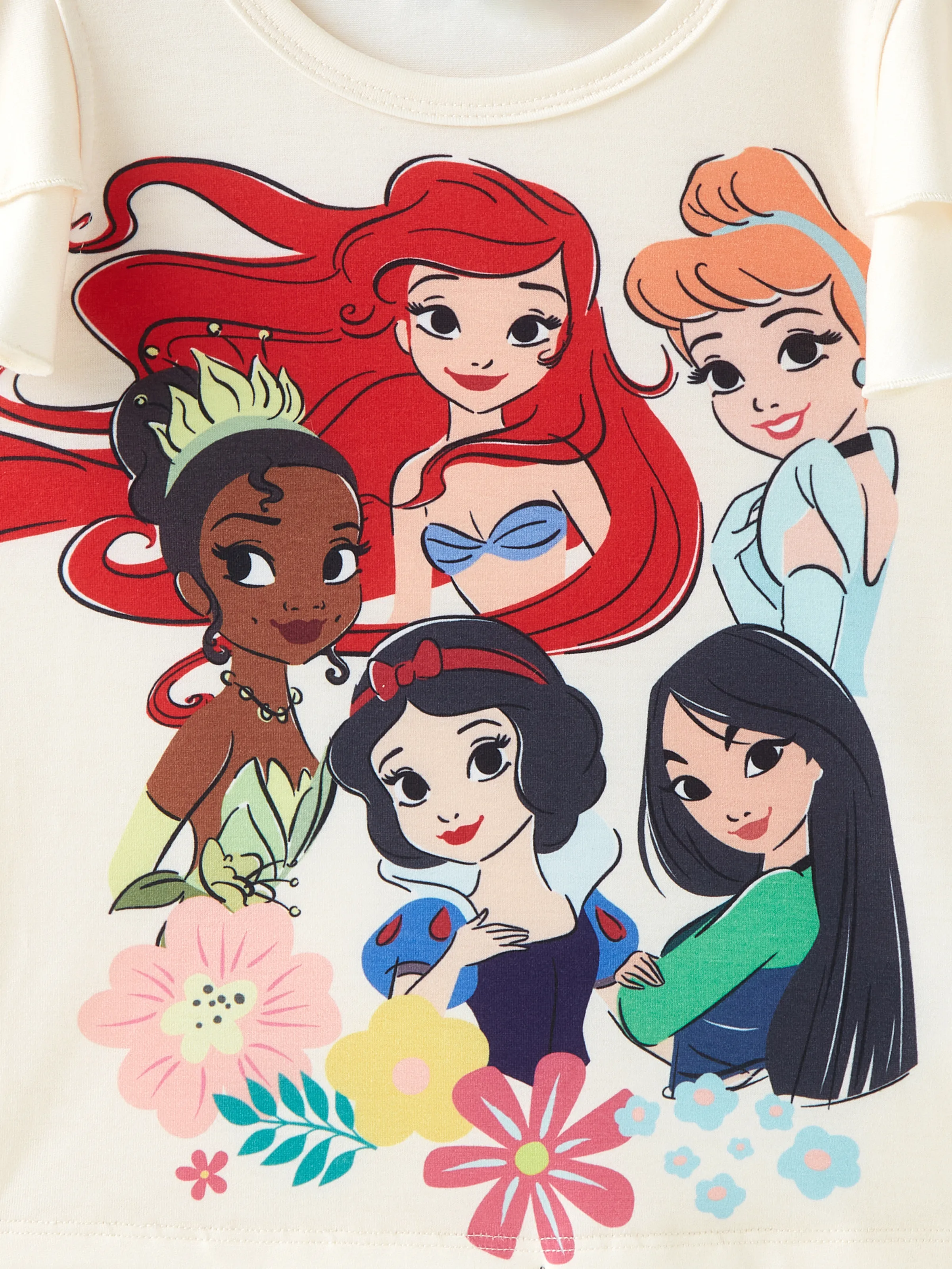 Disney Princess Toddler Girl Naia™ Character Print Ruffled Short-sleeve Tee White - Image 2