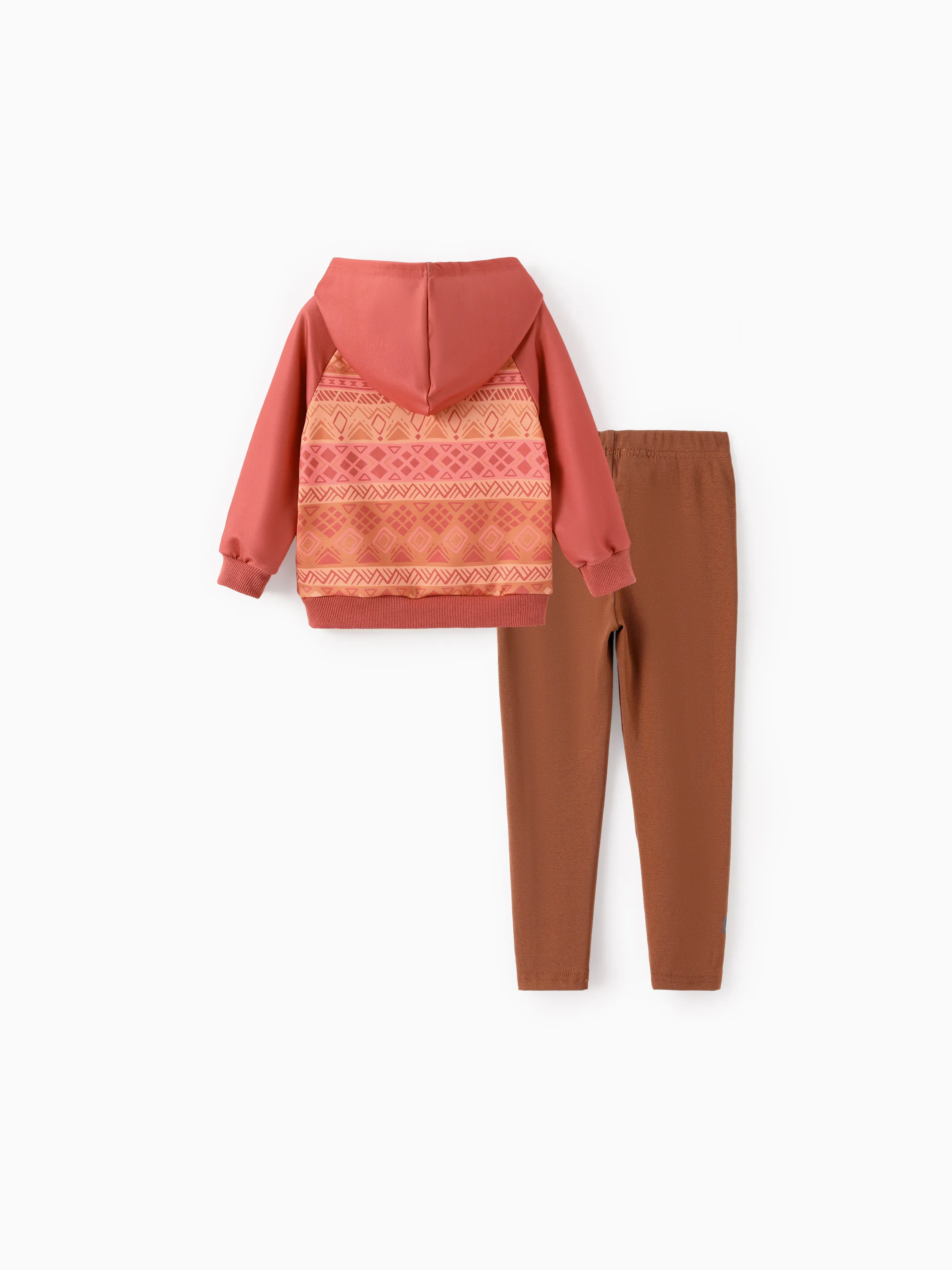 Disney Princess Toddler Girl Moana Hoodie Sweatshirt and Leggings Set Brown - Image 2