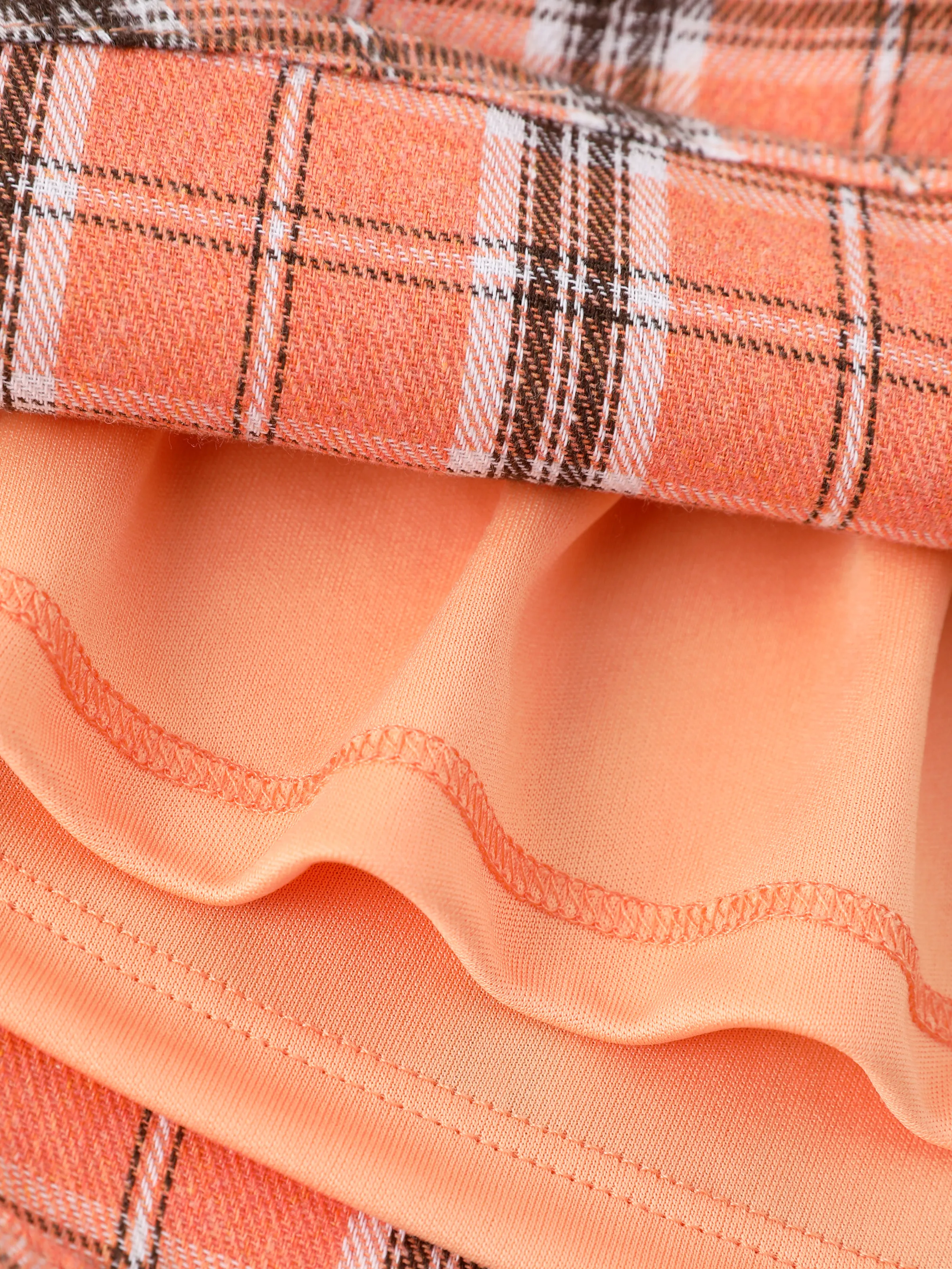 Disney Princess Toddler Girl 2pcs Moana Long Sleeve Plaid Print Skirt Set Apricot-toned Apricot - Image 14