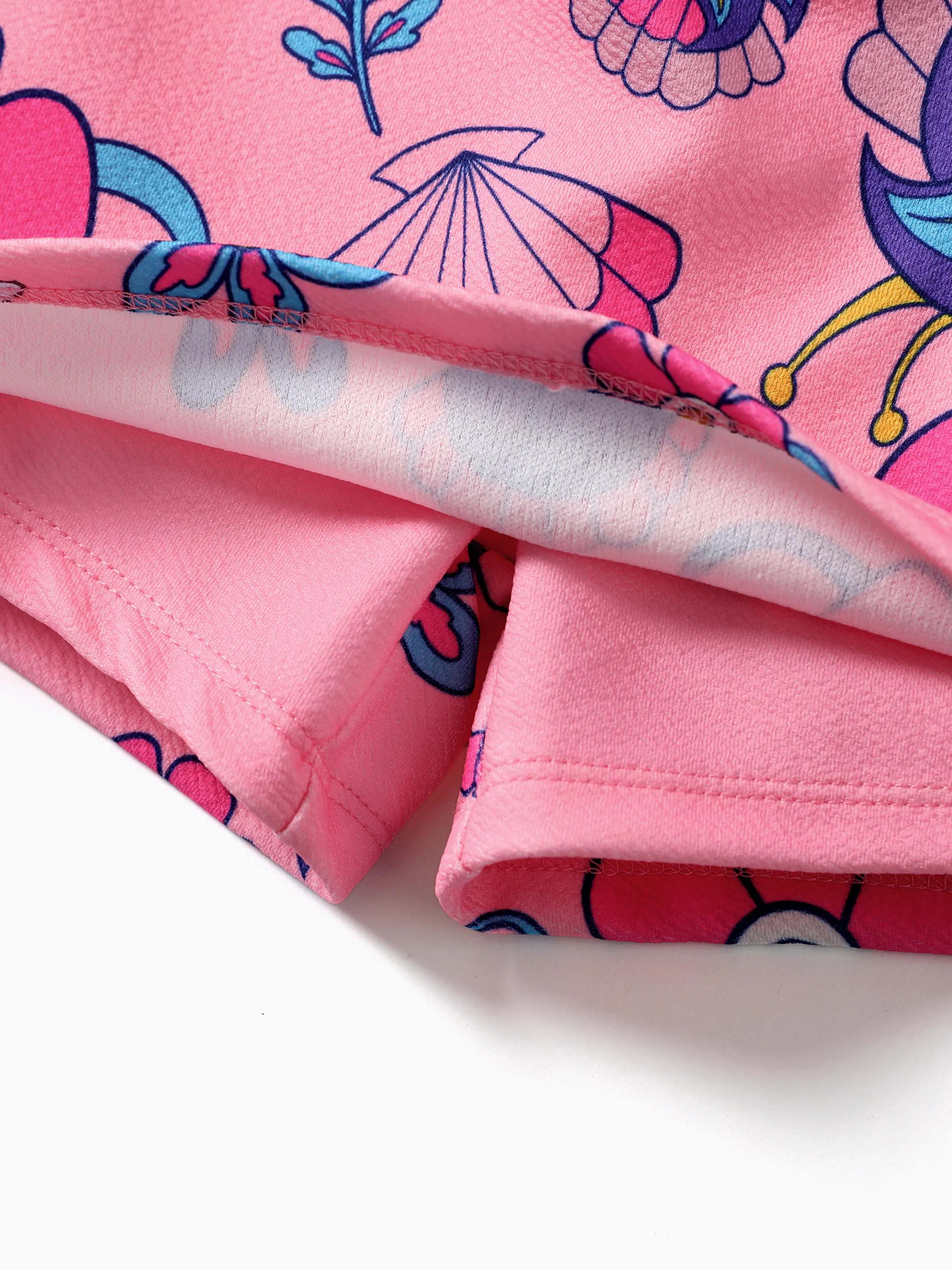 Disney Princess Toddler Girl 2pcs Ariel Print Halter Top with Floral Skirt Sets Pink - Image 7