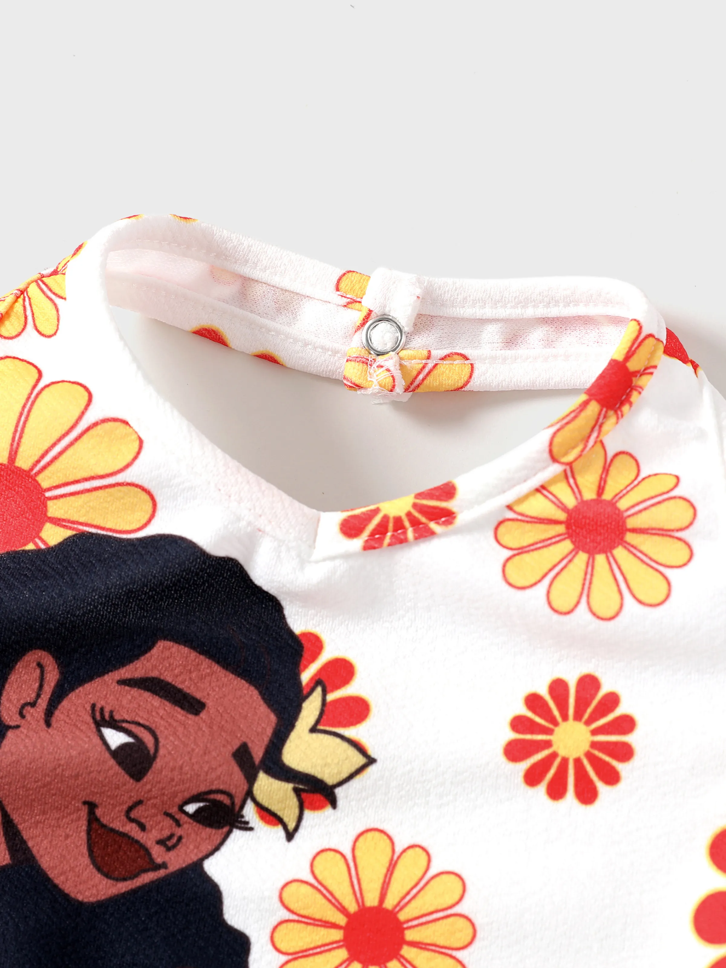 Disney Princess Toddler Girl 2pcs Moana Print Halter Top with Floral Skirt Sets White - Image 4