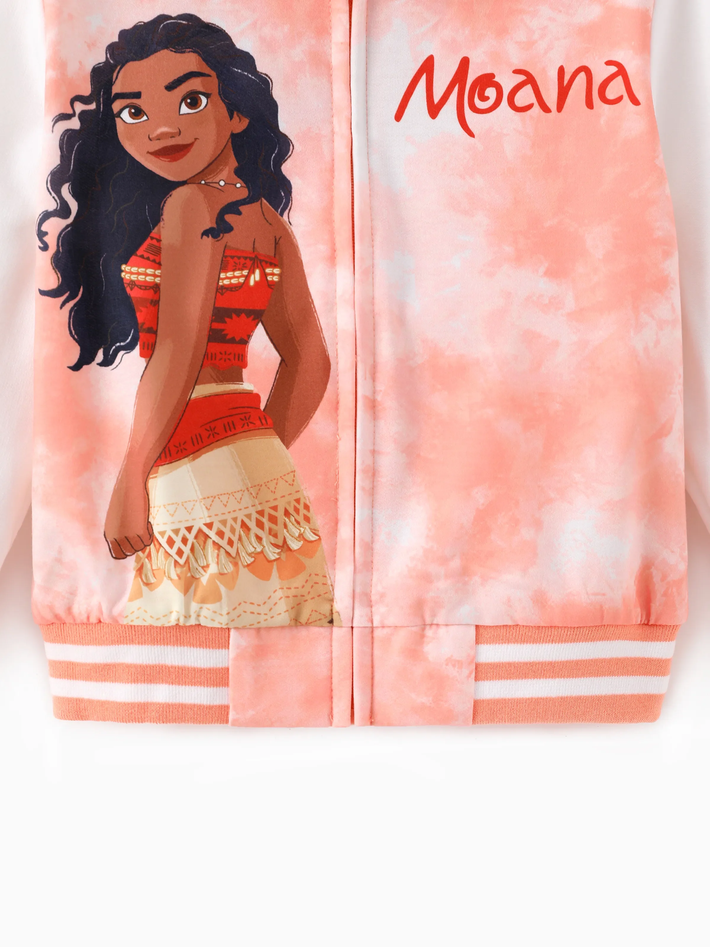 Disney Princess Toddler Girls Moana Tie-die Print Bomber Jacket Orange - Image 6