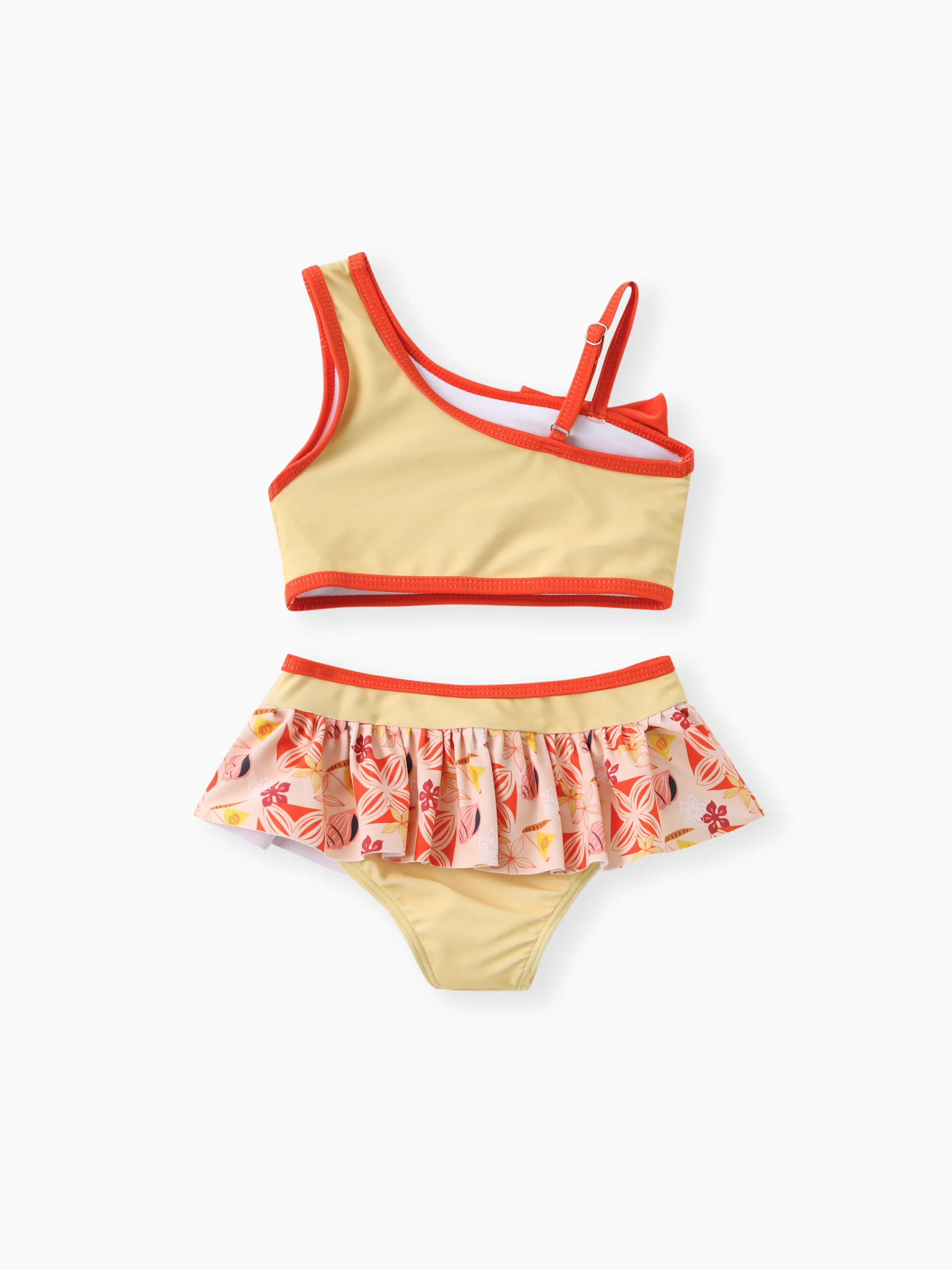 Disney Princess Toddler Girl Moana Bow-shoulder 2ps Swimsuit Orangeyellow - Image 3