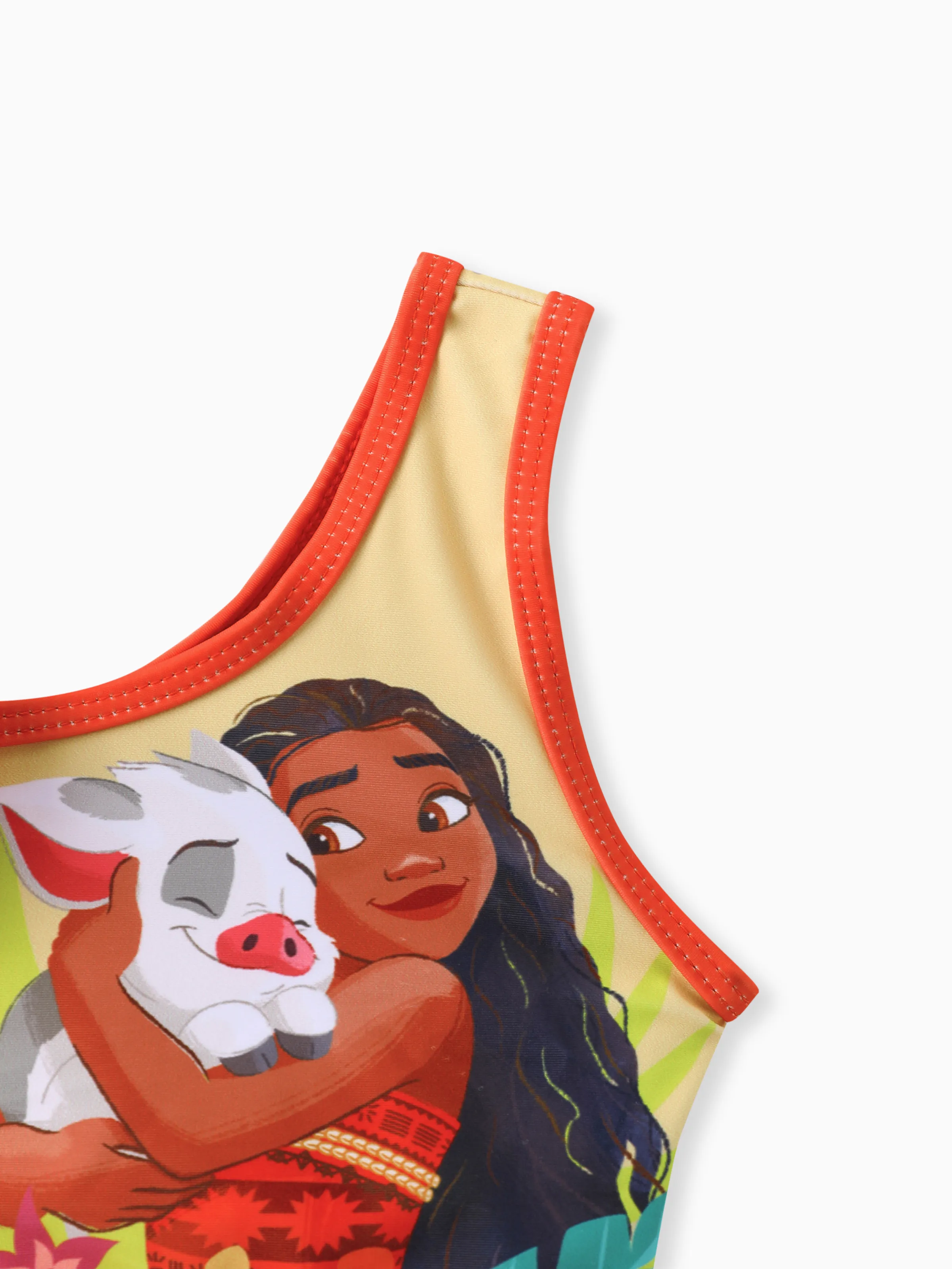 Disney Princess Toddler Girl Moana Bow-shoulder 2ps Swimsuit Orangeyellow - Image 5