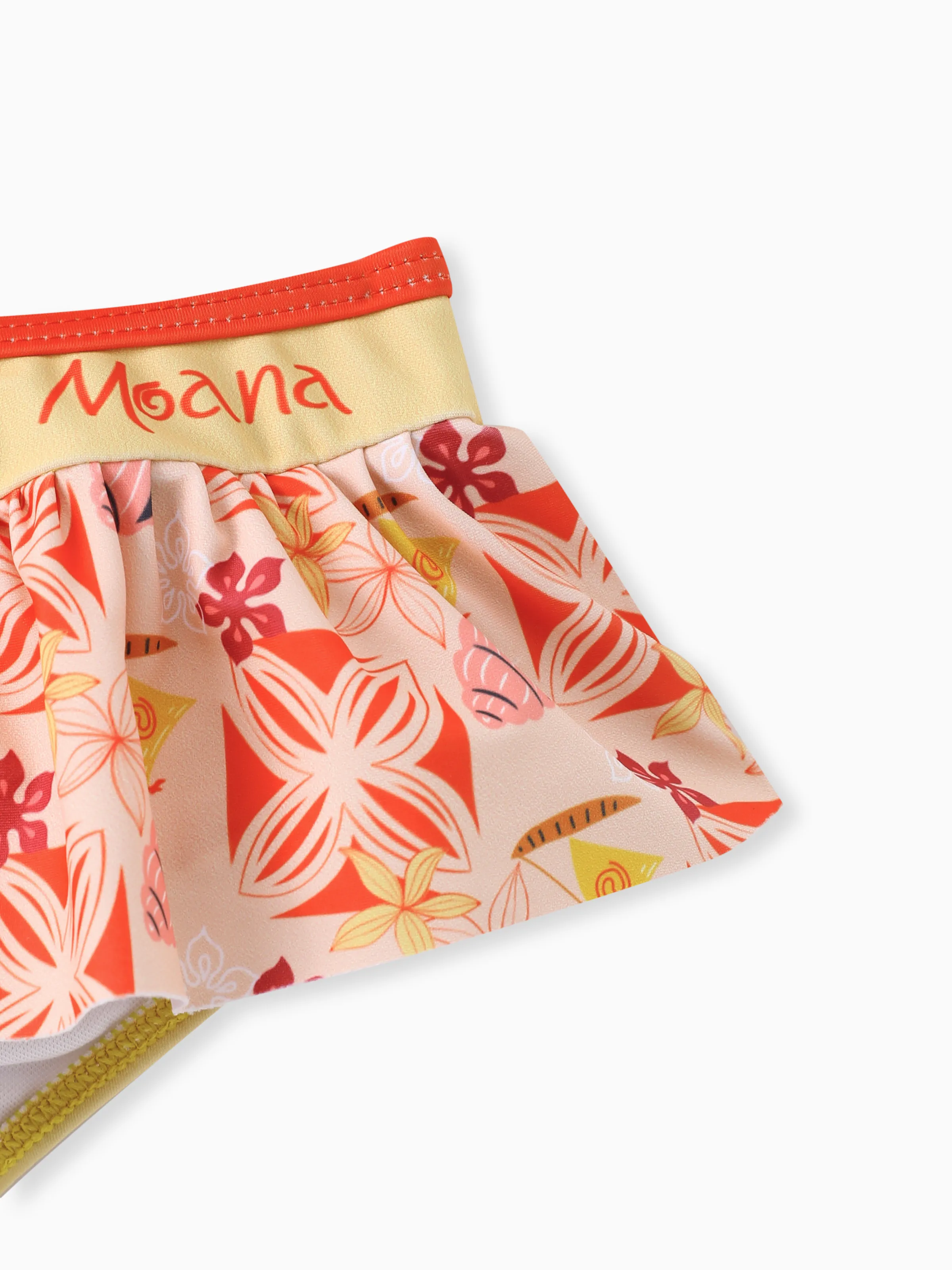 Disney Princess Toddler Girl Moana Bow-shoulder 2ps Swimsuit Orangeyellow - Image 7