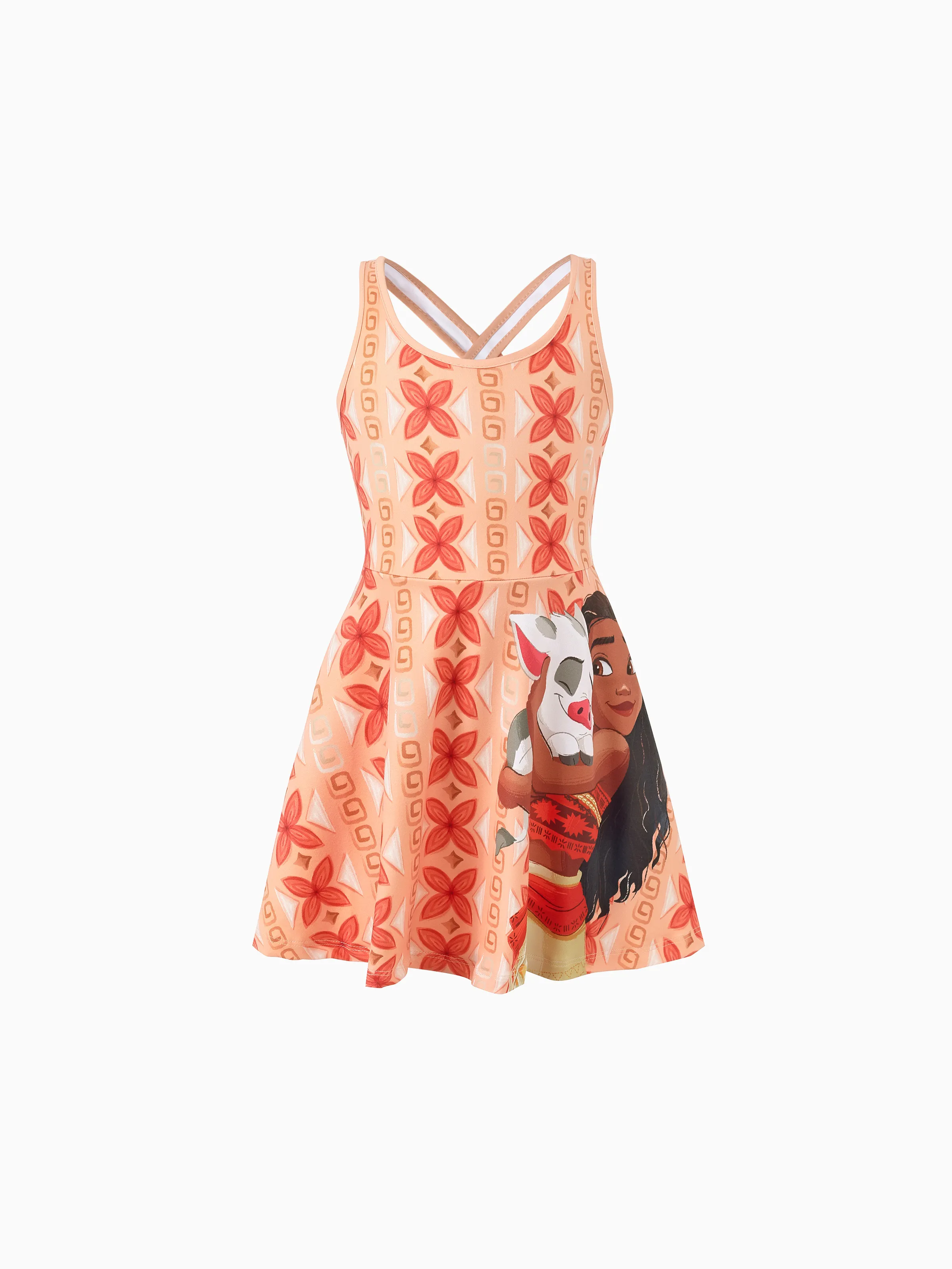 Disney Princess Toddler/Kid Girl Moana Sporty Dress/ Cotton Top Orange - Image 2